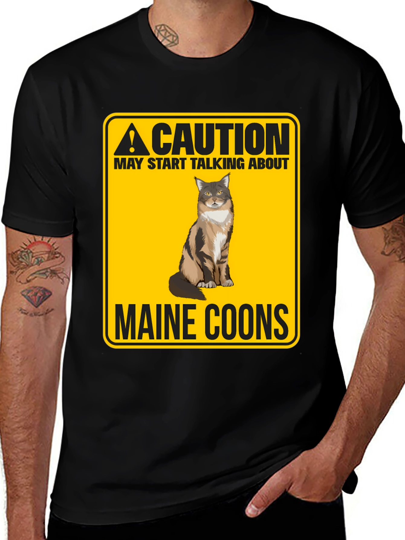 Caution Maine Coons T-Shirt - Funny Cat Lover Tee