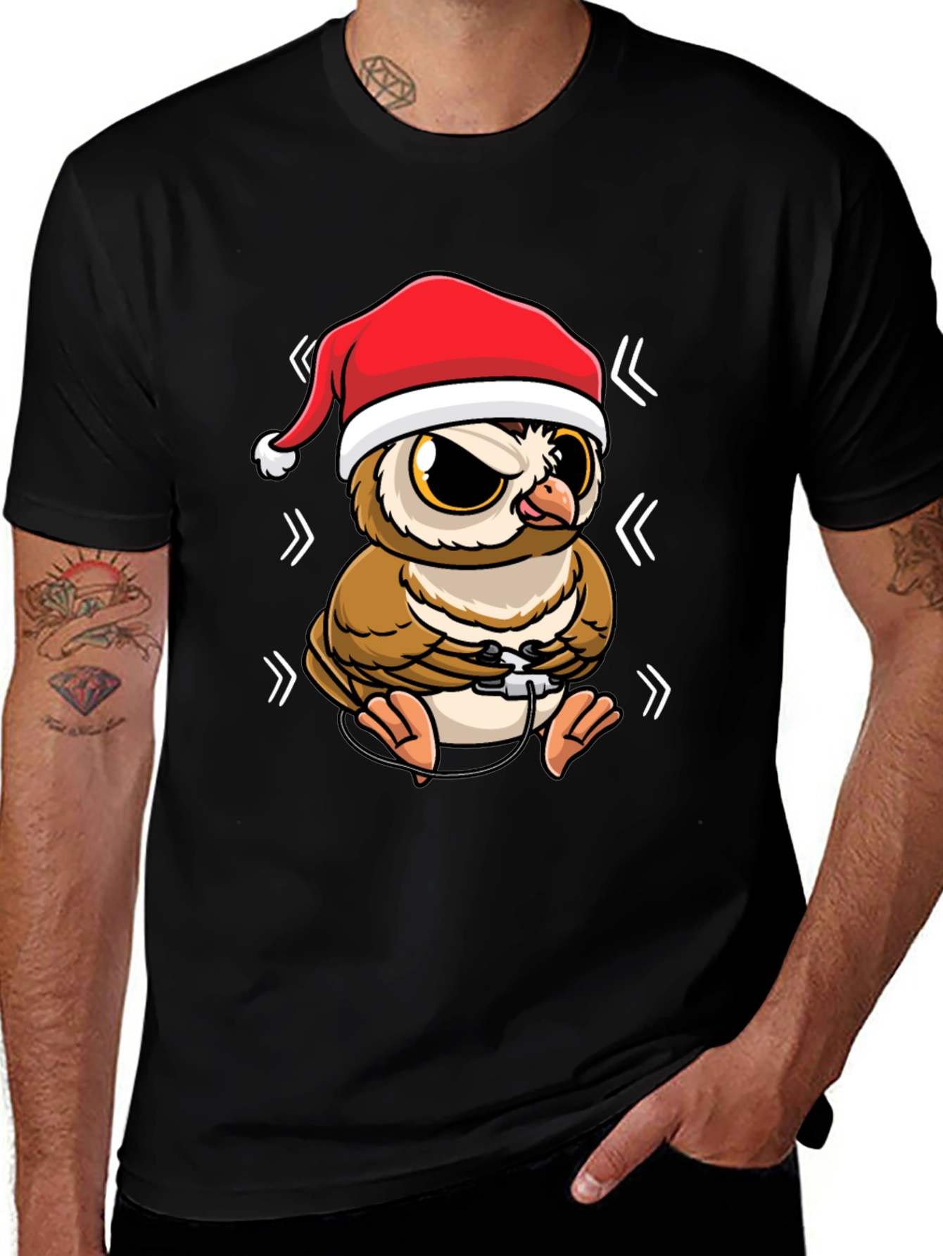 Variant 20 of Gamer Owl Christmas T-Shirt - Holiday Fun