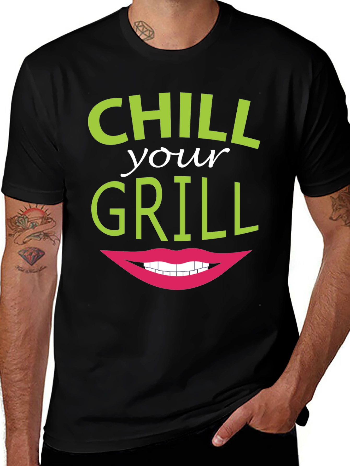 Variant 20 of Chill Your Grill Funny Graphic T-Shirt