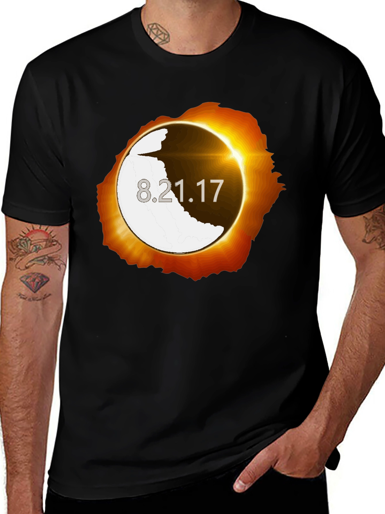 Variant 18 of Eclipse 8.21.17 Graphic Tee - Unisex Black T-Shirt
