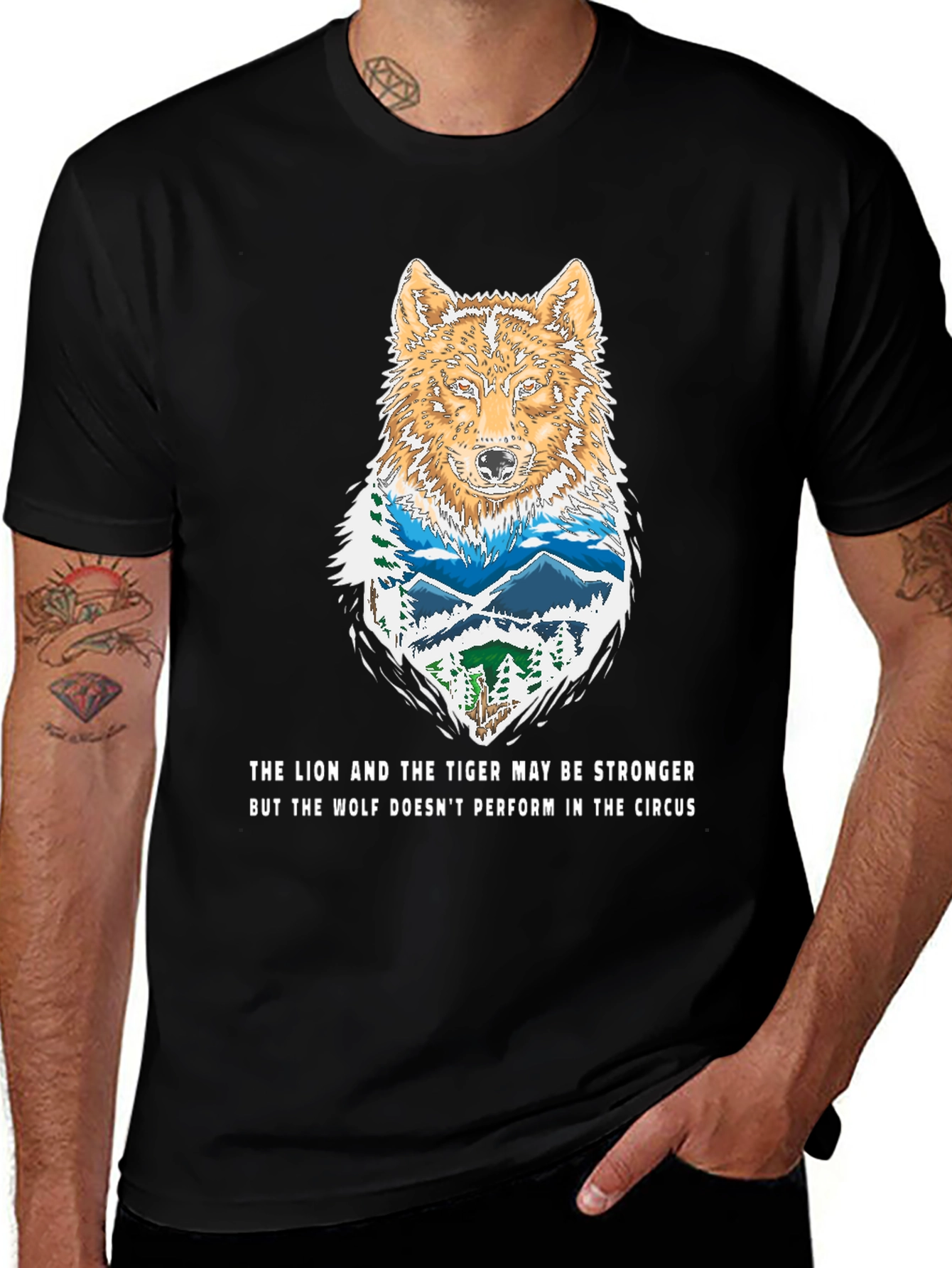 Variant 20 of Wolf Mountain T-Shirt - The Lion and The Tiger Graphic Tee