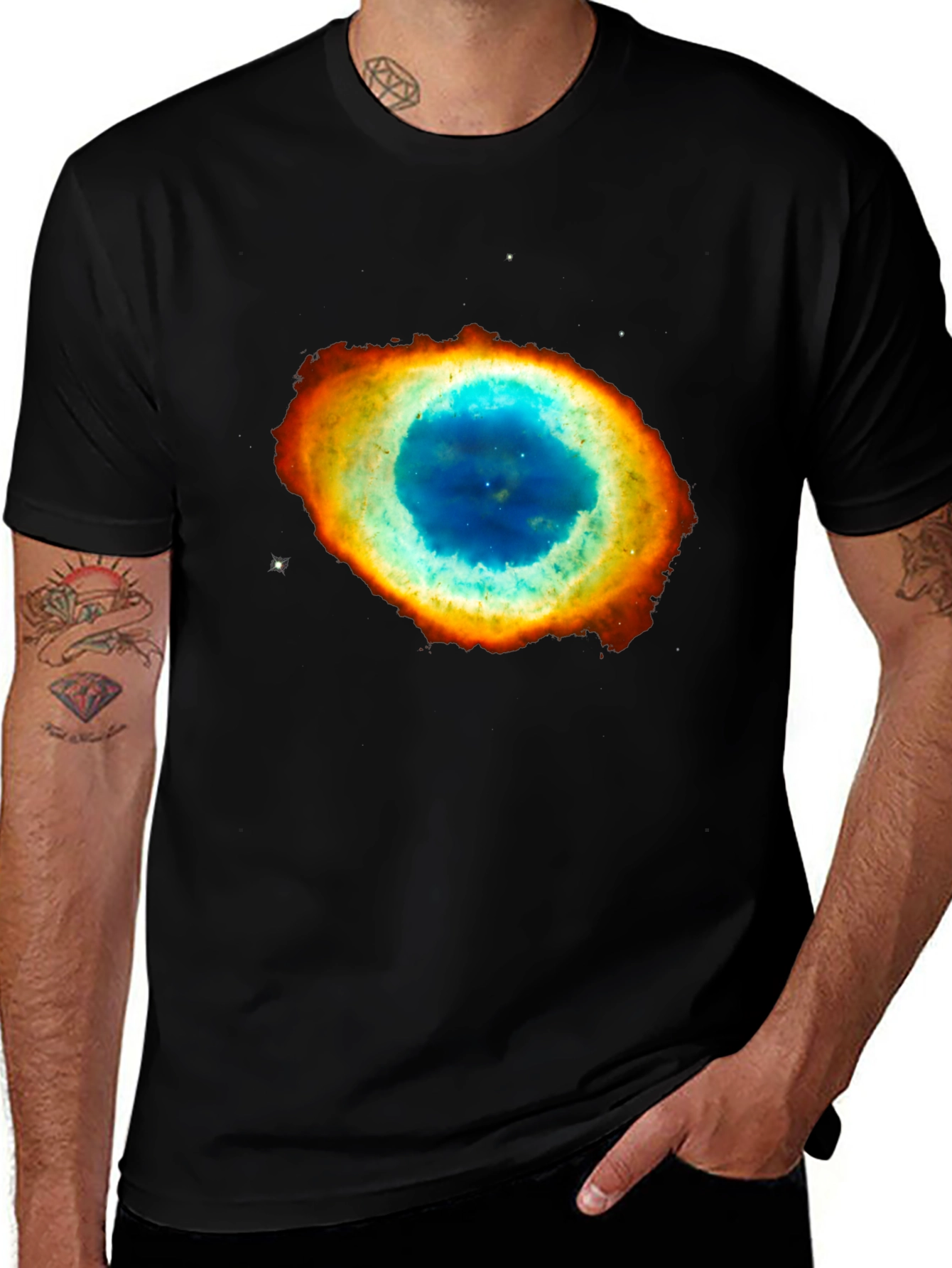 Black Nebula Print Black T-Shirt main image