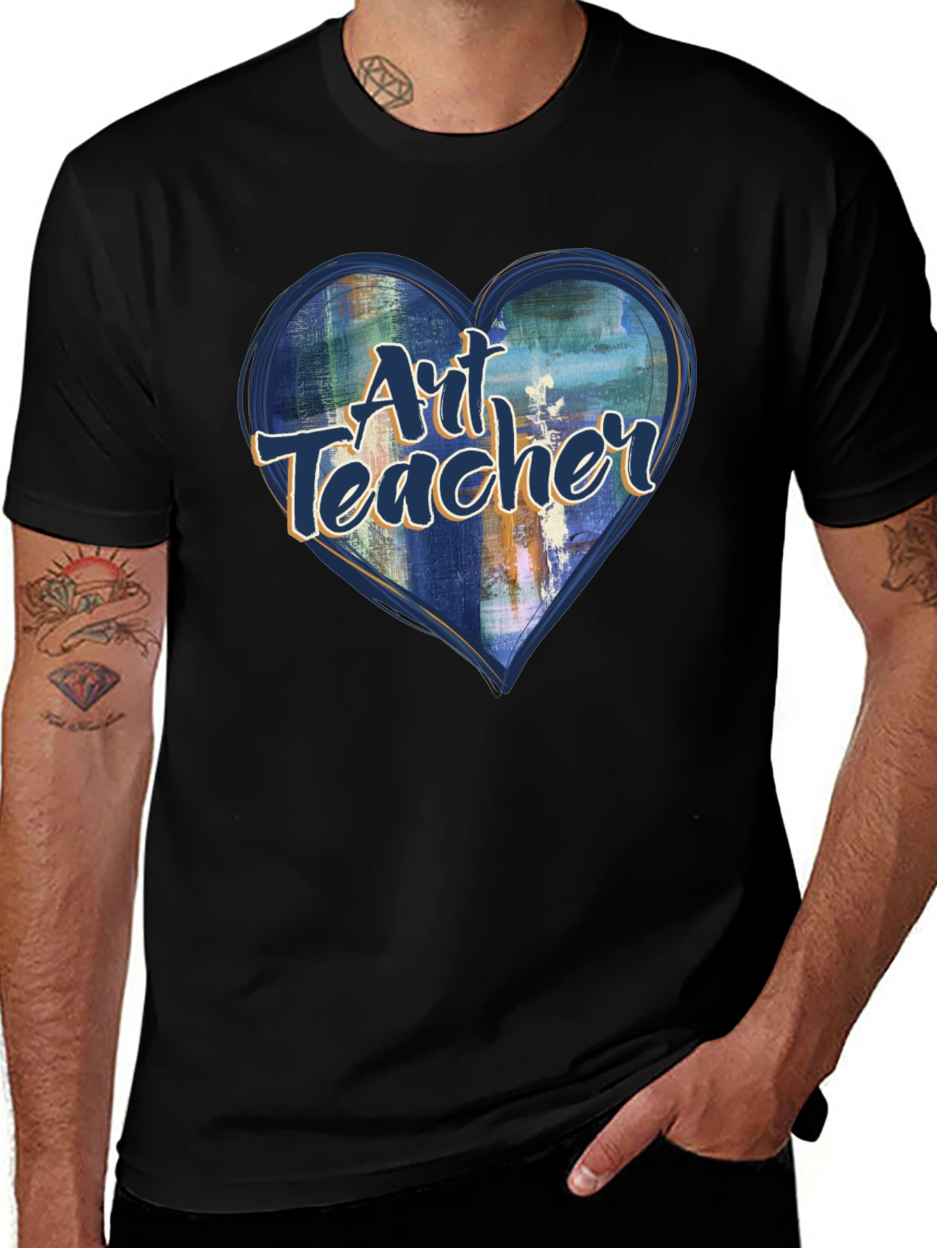 Variant 7 of Art Teacher Heart Graphic Tee