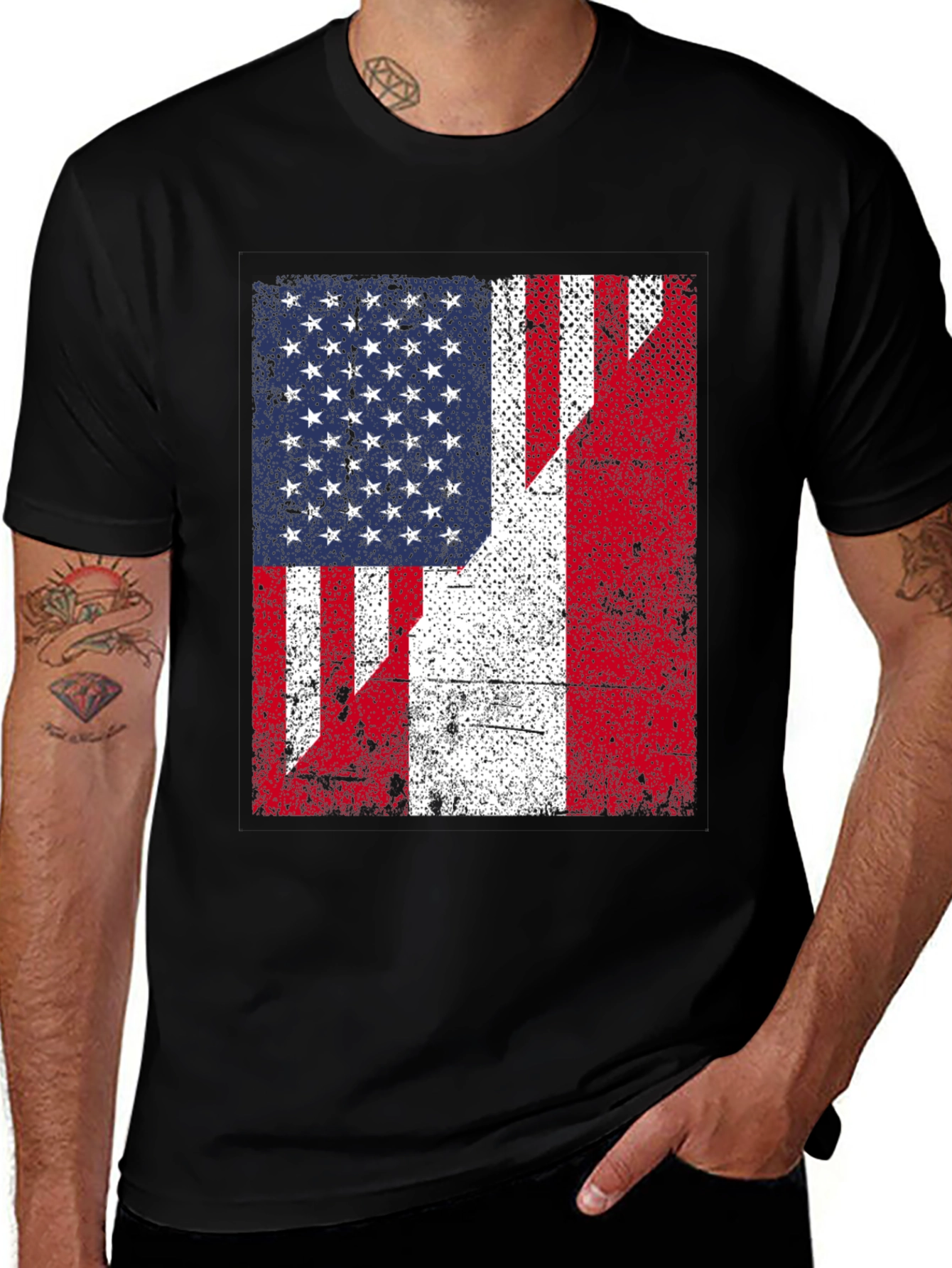 USA/Peru Flag Graphic Tee - Patriotic Fusion