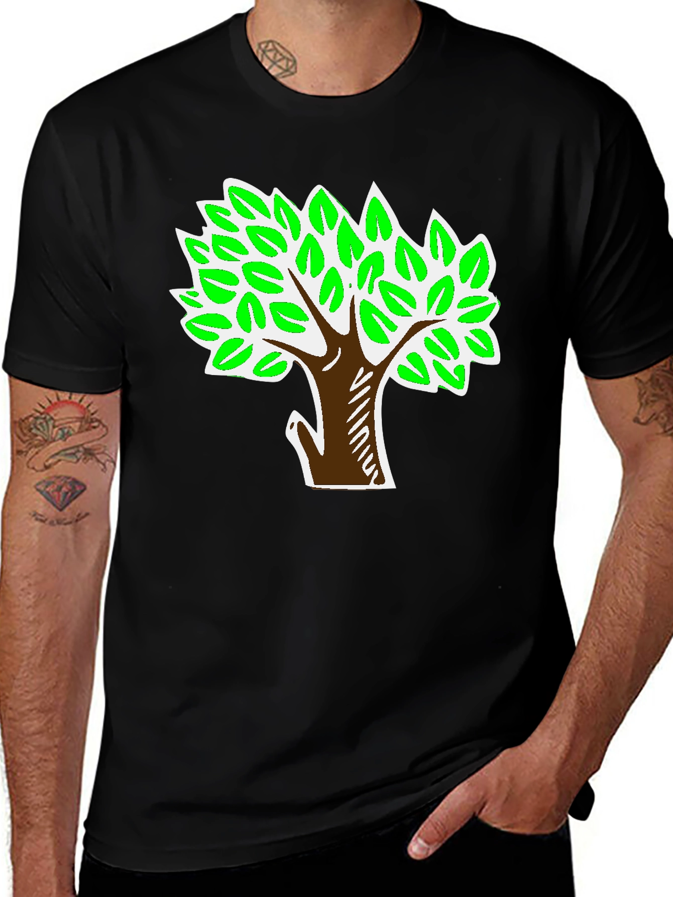 Variant 27 of Tree Graphic Black T-Shirt