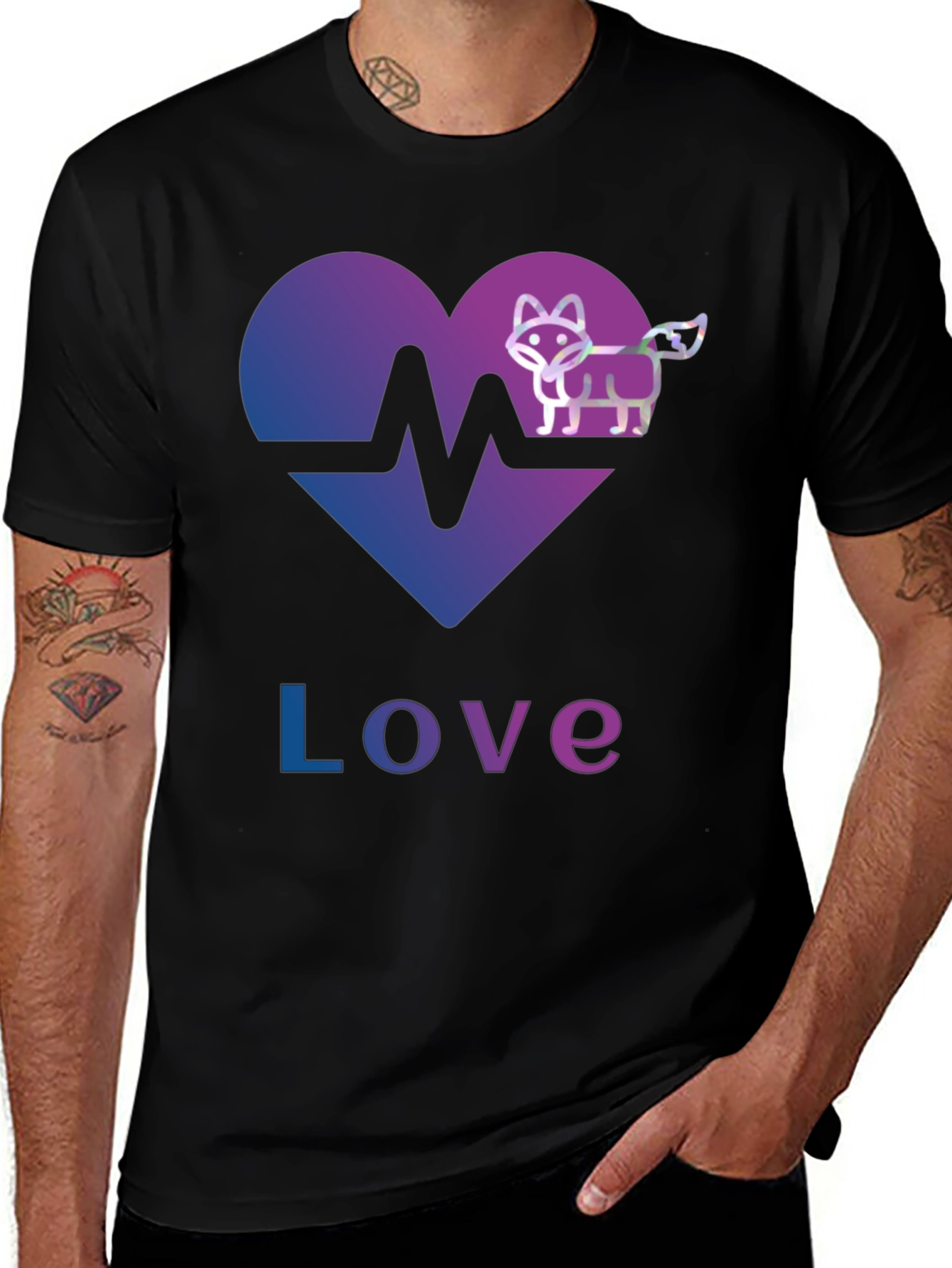 Heartbeat Love Fox Graphic Tee