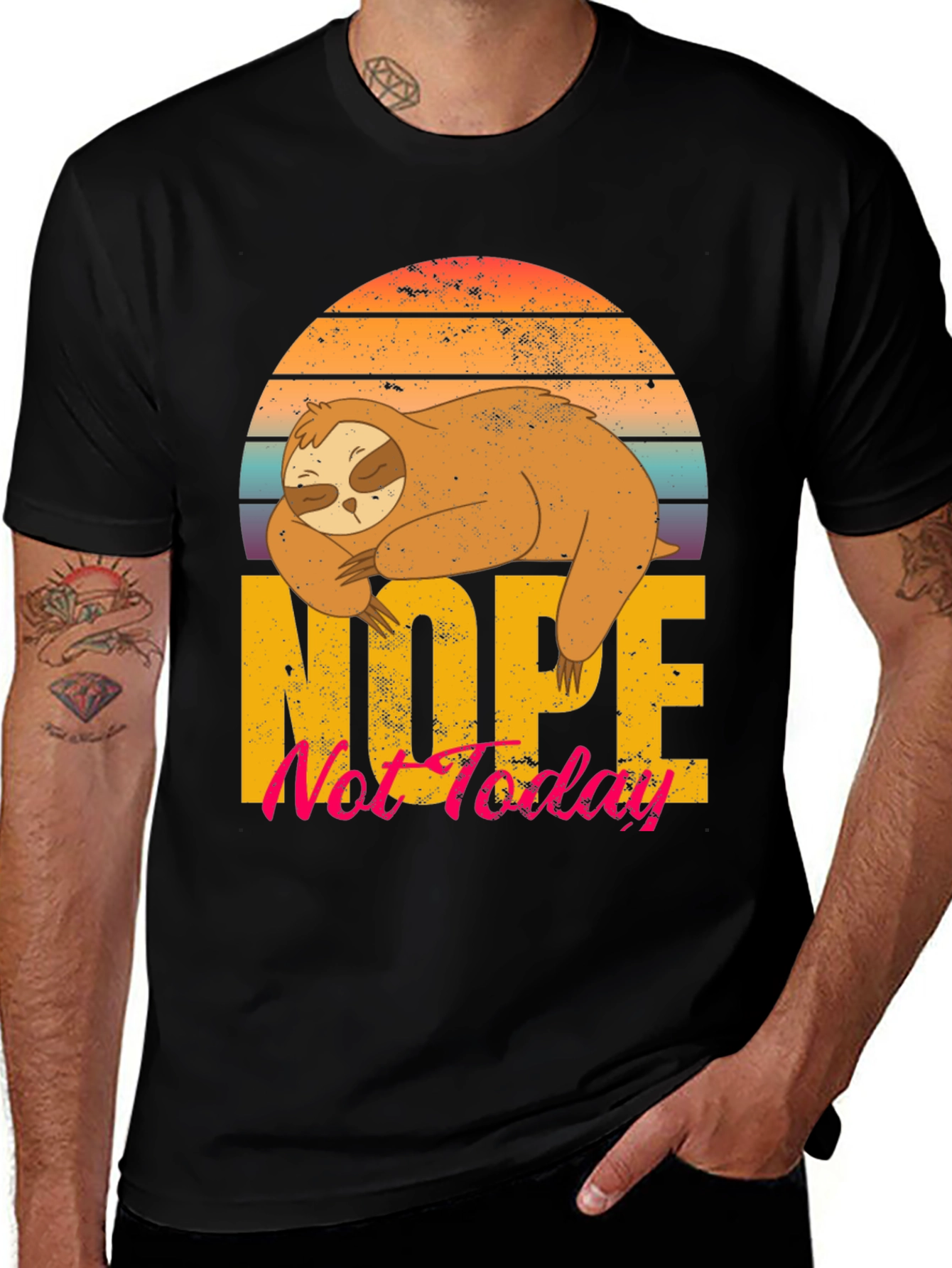 Variant 16 of Nope Not Today Sloth Graphic Tee - Lazy Days Shirt