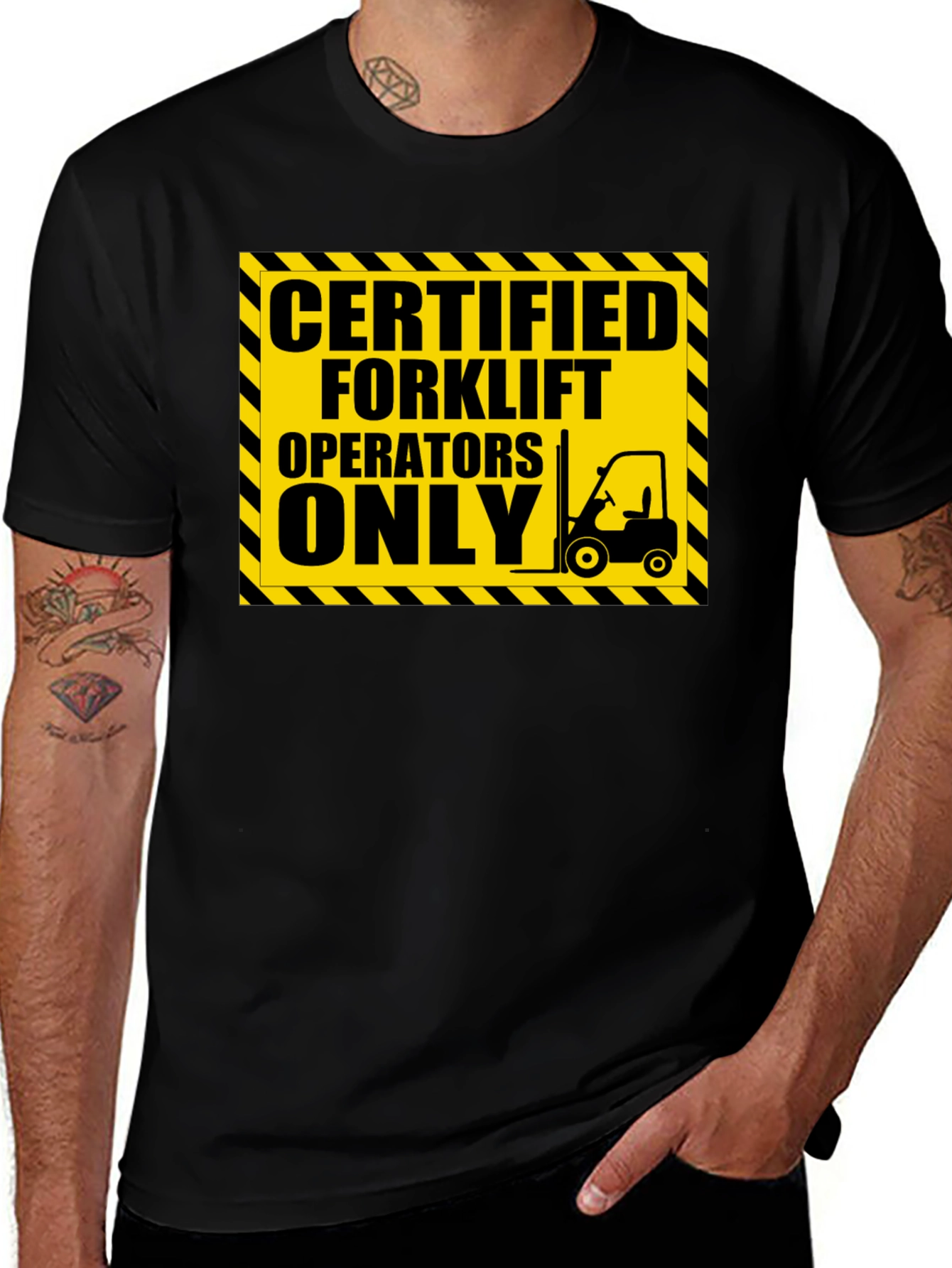 Variant 30 of Certified Forklift Operator T-Shirt - Black