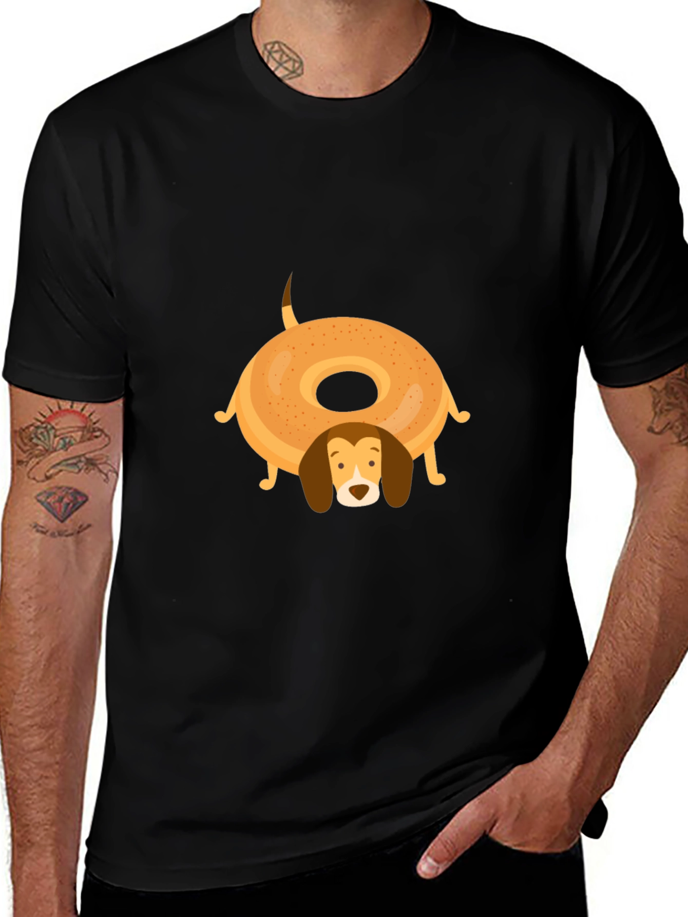 Variant 27 of Dachshund Donut T-Shirt - Funny Dog Graphic Tee