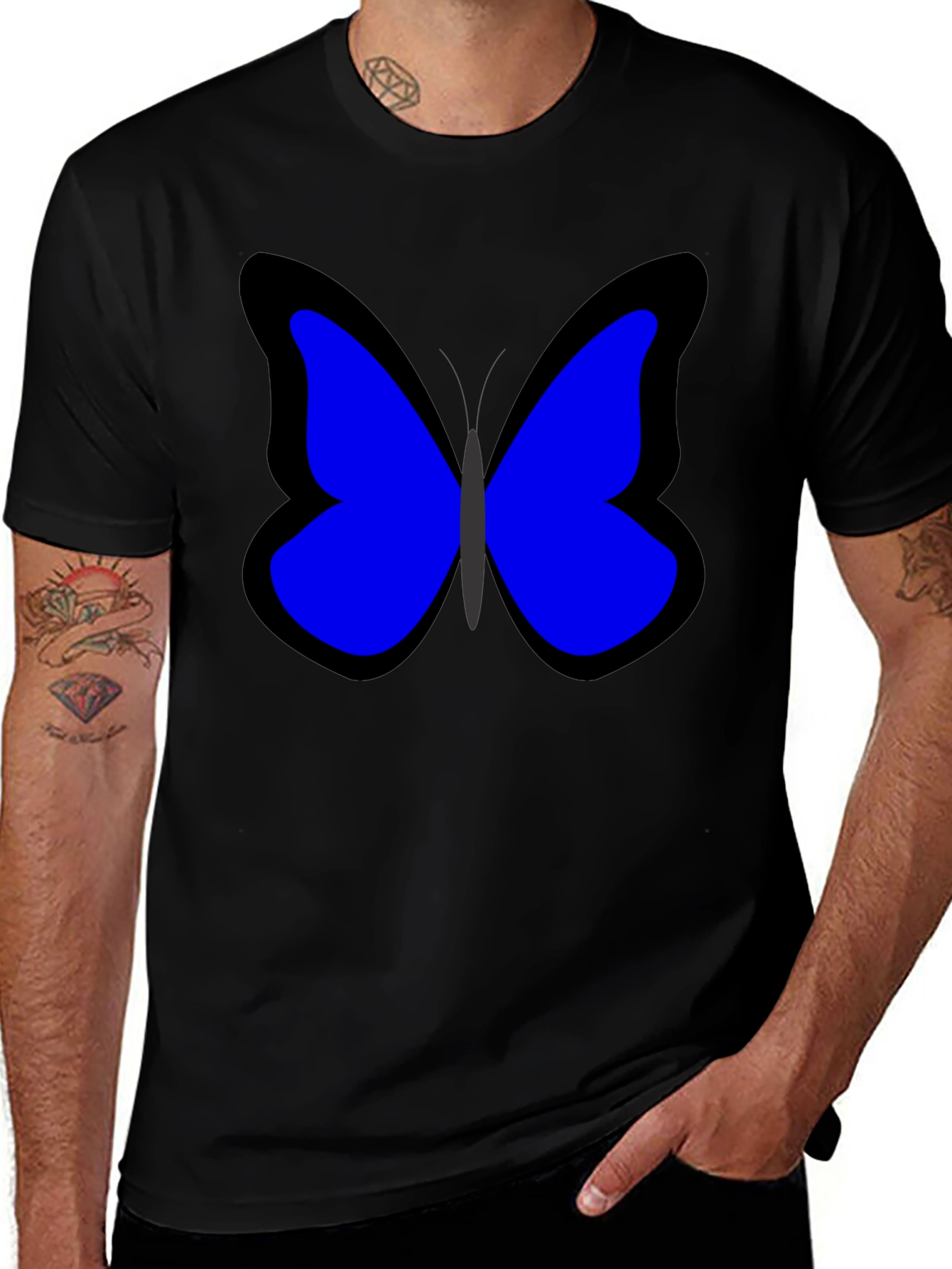 Variant 18 of Butterfly Graphic Print Black T-Shirt