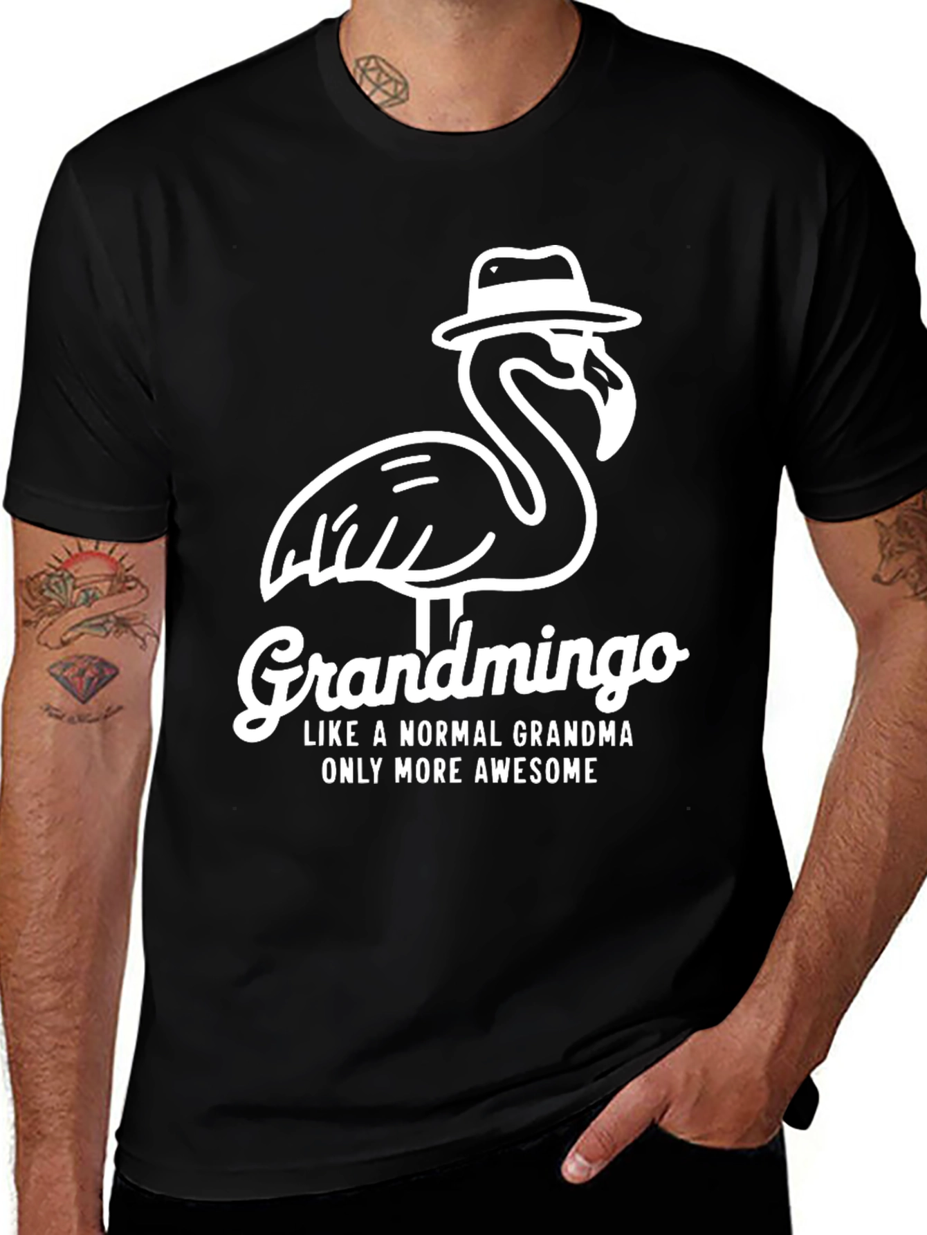 Variant 29 of Grandmingo T-Shirt: Awesome Grandma Flamingo Graphic Tee