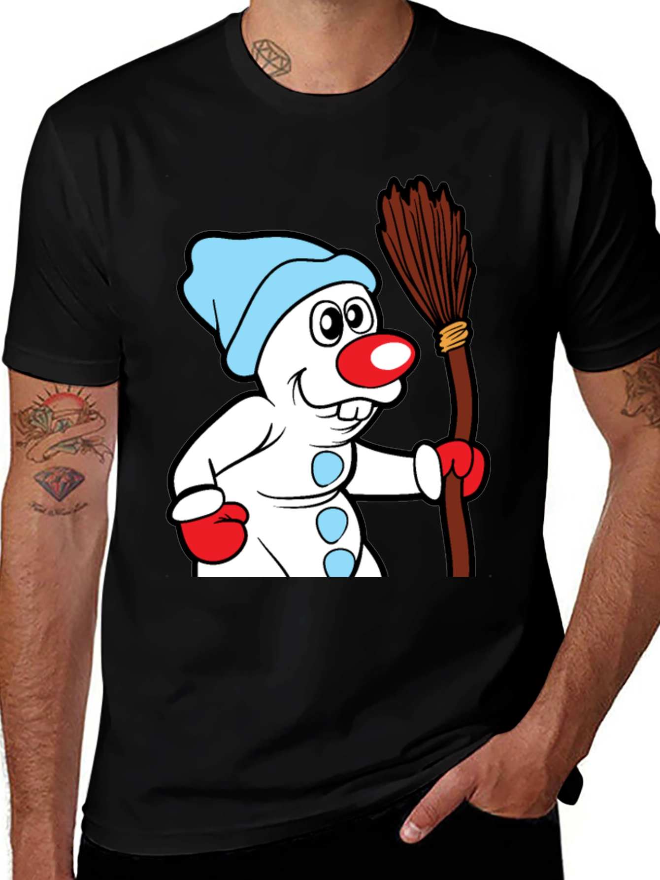Variant 10 of Whimsical Snowman Graphic Tee - Classic Holiday Cheer