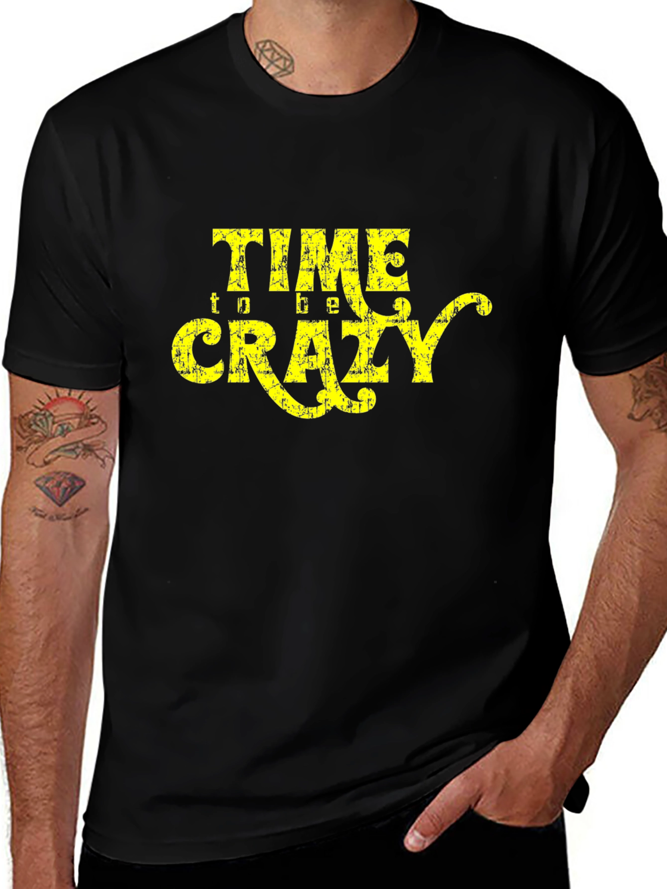 Variant 14 of Time To Be Crazy Graphic T-Shirt - Mens Black Tee