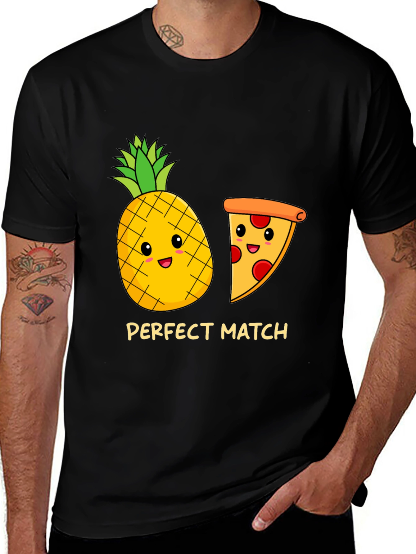 Variant 21 of Perfect Match Pineapple Pizza Graphic Tee