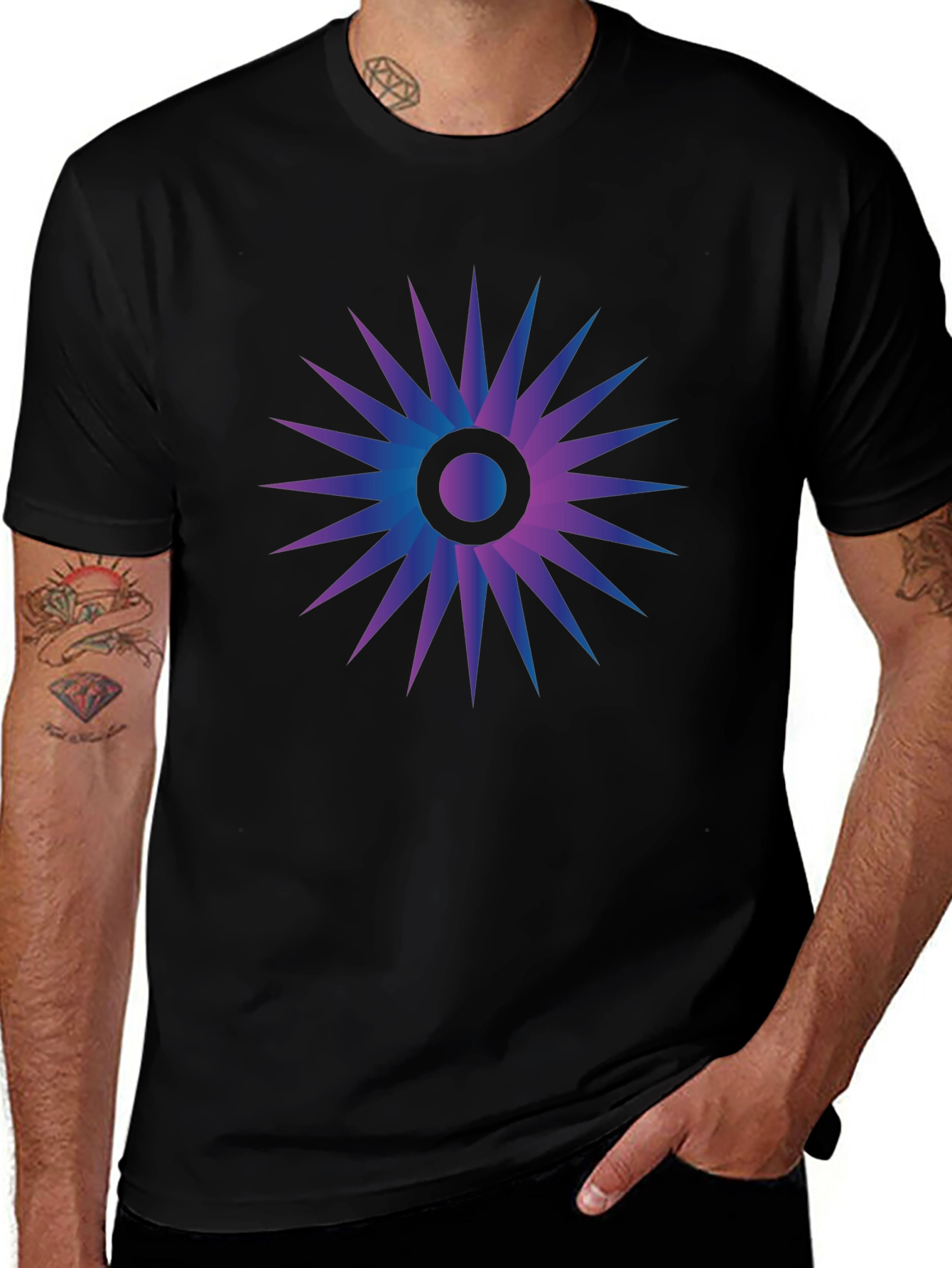 Variant 8 of Abstract Gradient Starburst Graphic T-Shirt