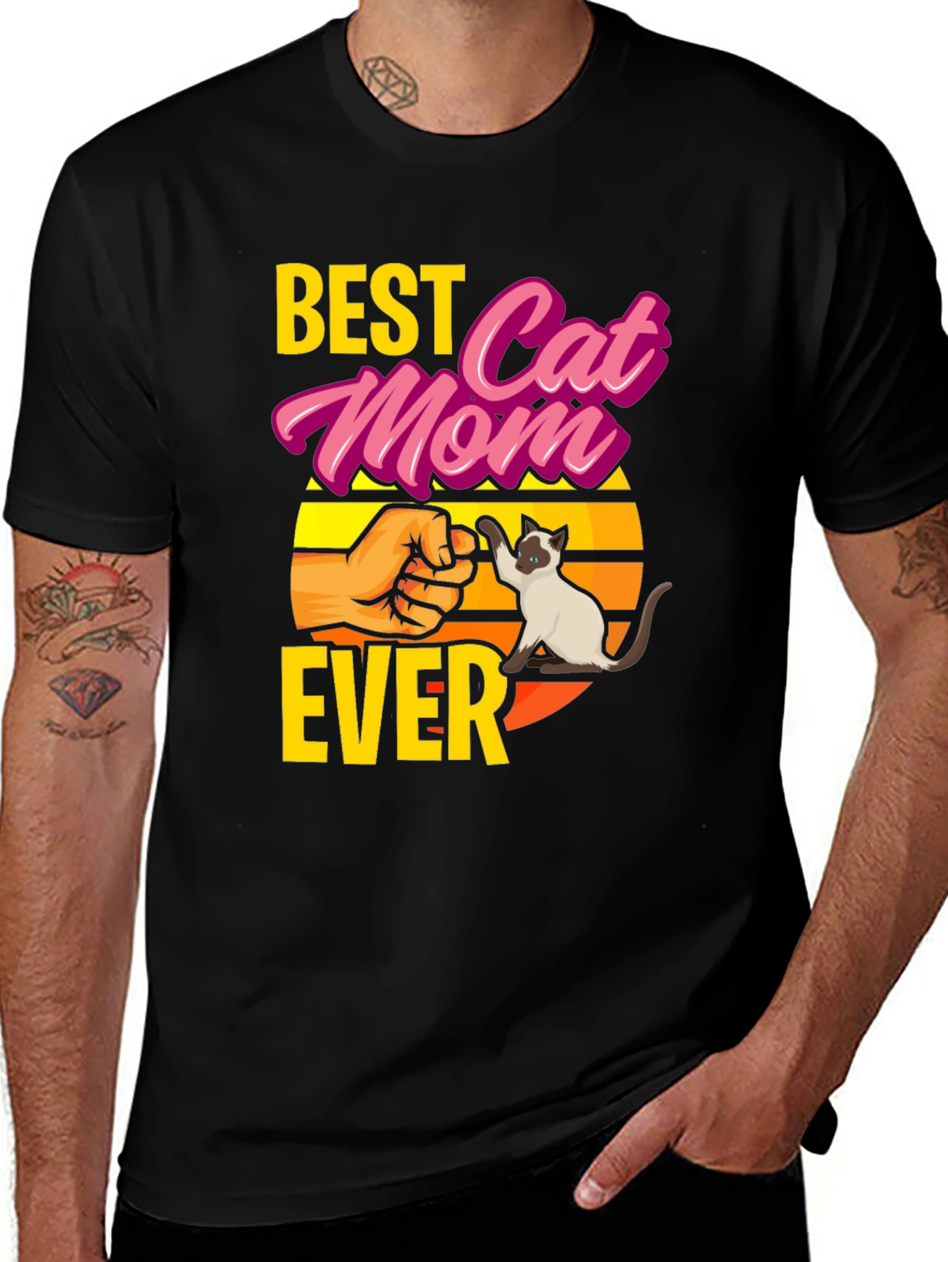 Variant 23 of Best Cat Mom Ever Graphic T-Shirt - Novelty Gift