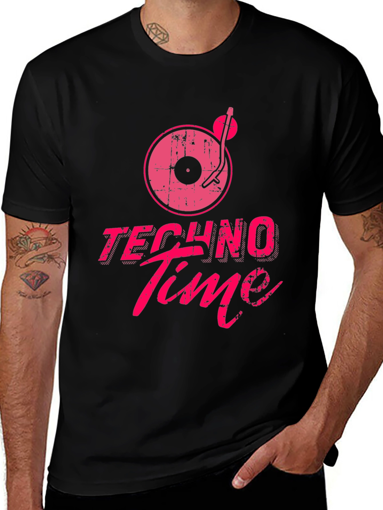 Variant 4 of Techno Time Graphic T-Shirt - Black