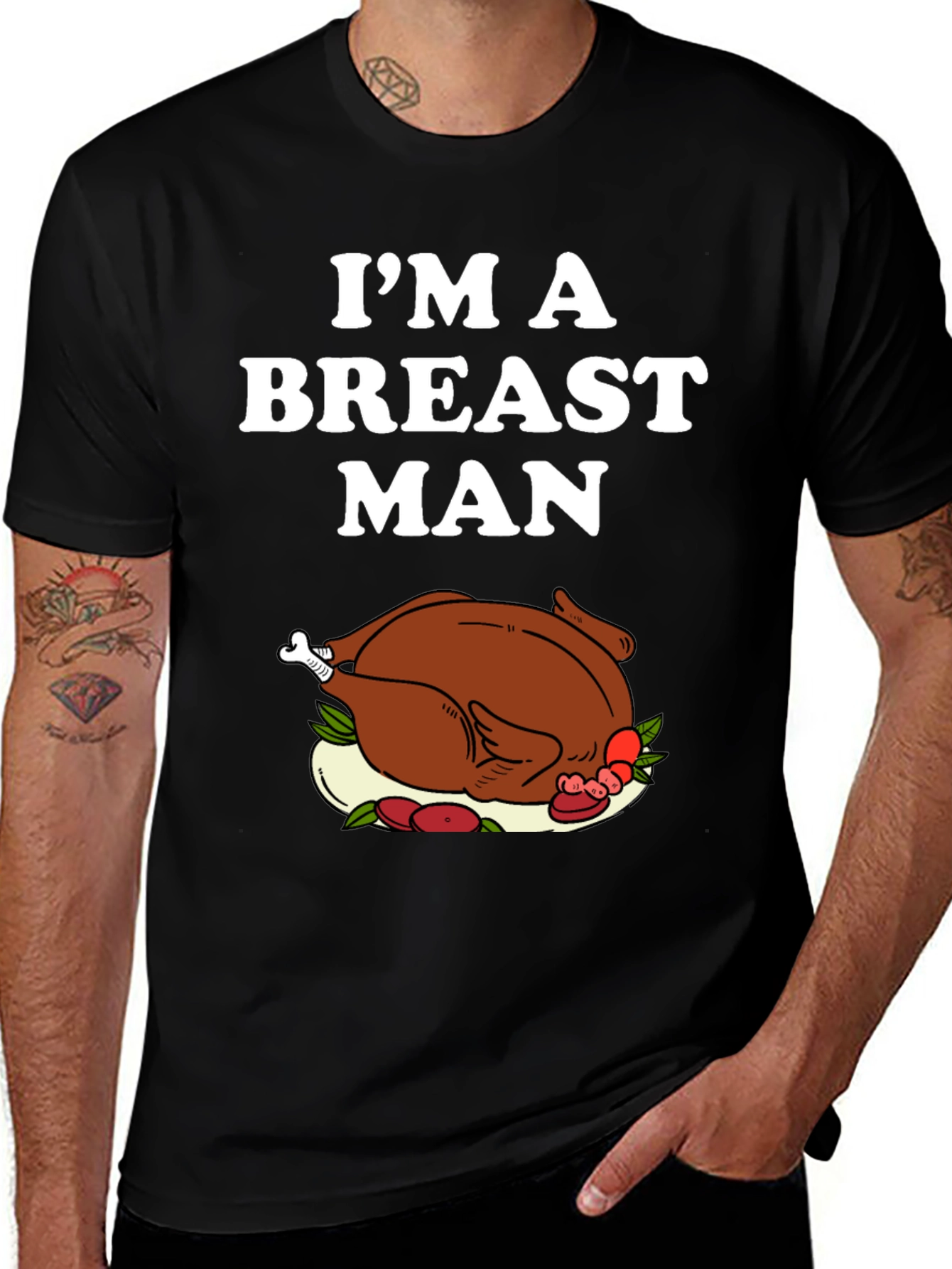 Variant 18 of I'm A Breast Man Turkey Graphic Tee