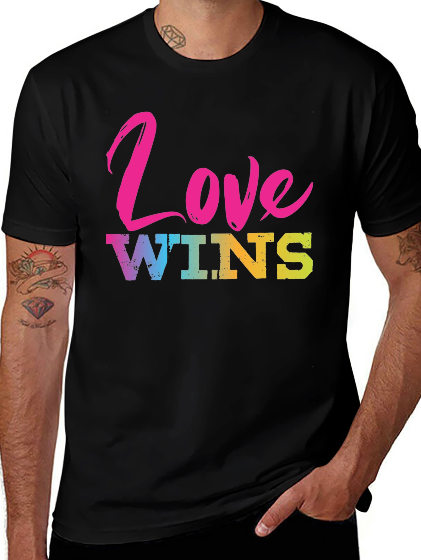 Variant 4 of Love Wins Graphic T-Shirt - Black