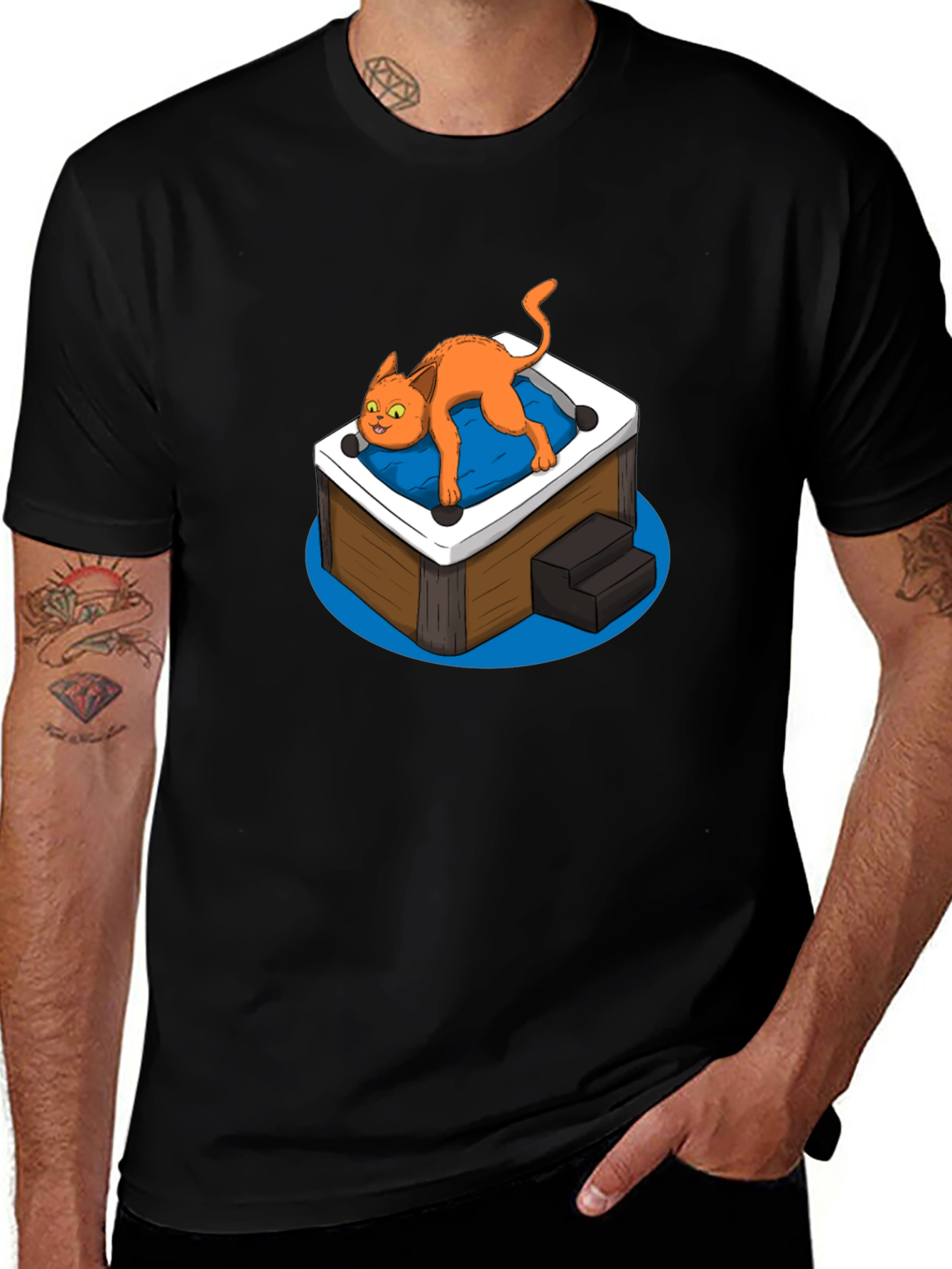 Variant 4 of Cat in Hot Tub Graphic Tee