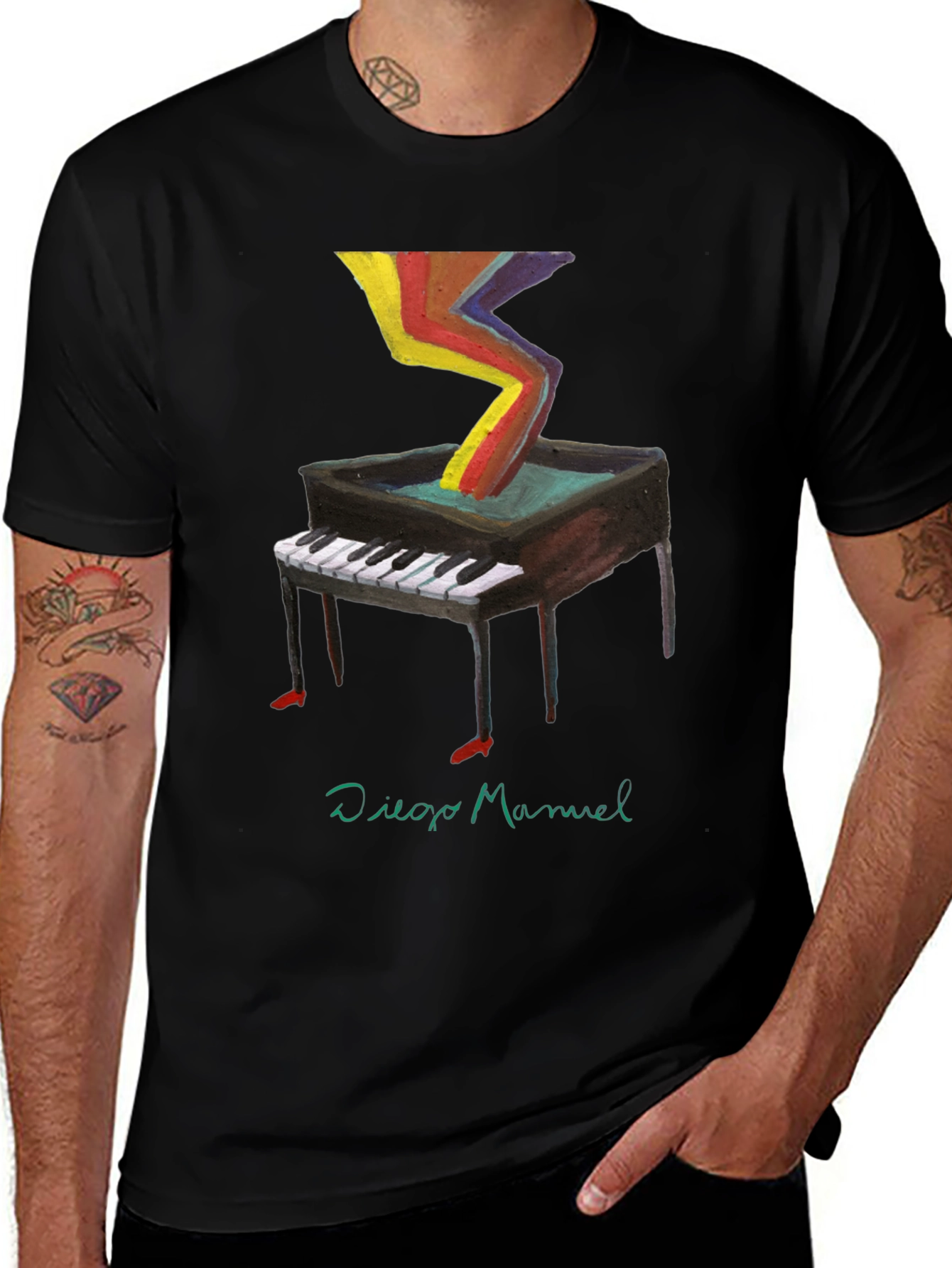Variant 5 of Abstract Piano T-Shirt - Unique Art Tee