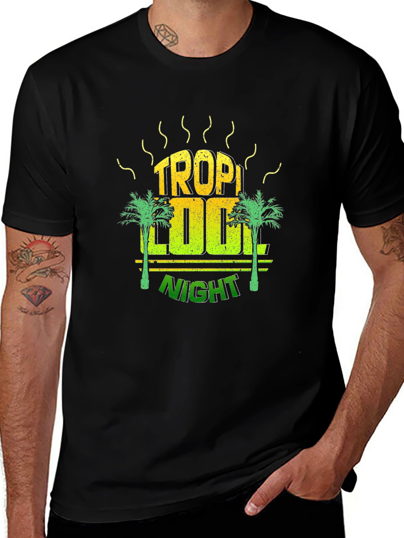 Tropical Cool Night Graphic T-Shirt