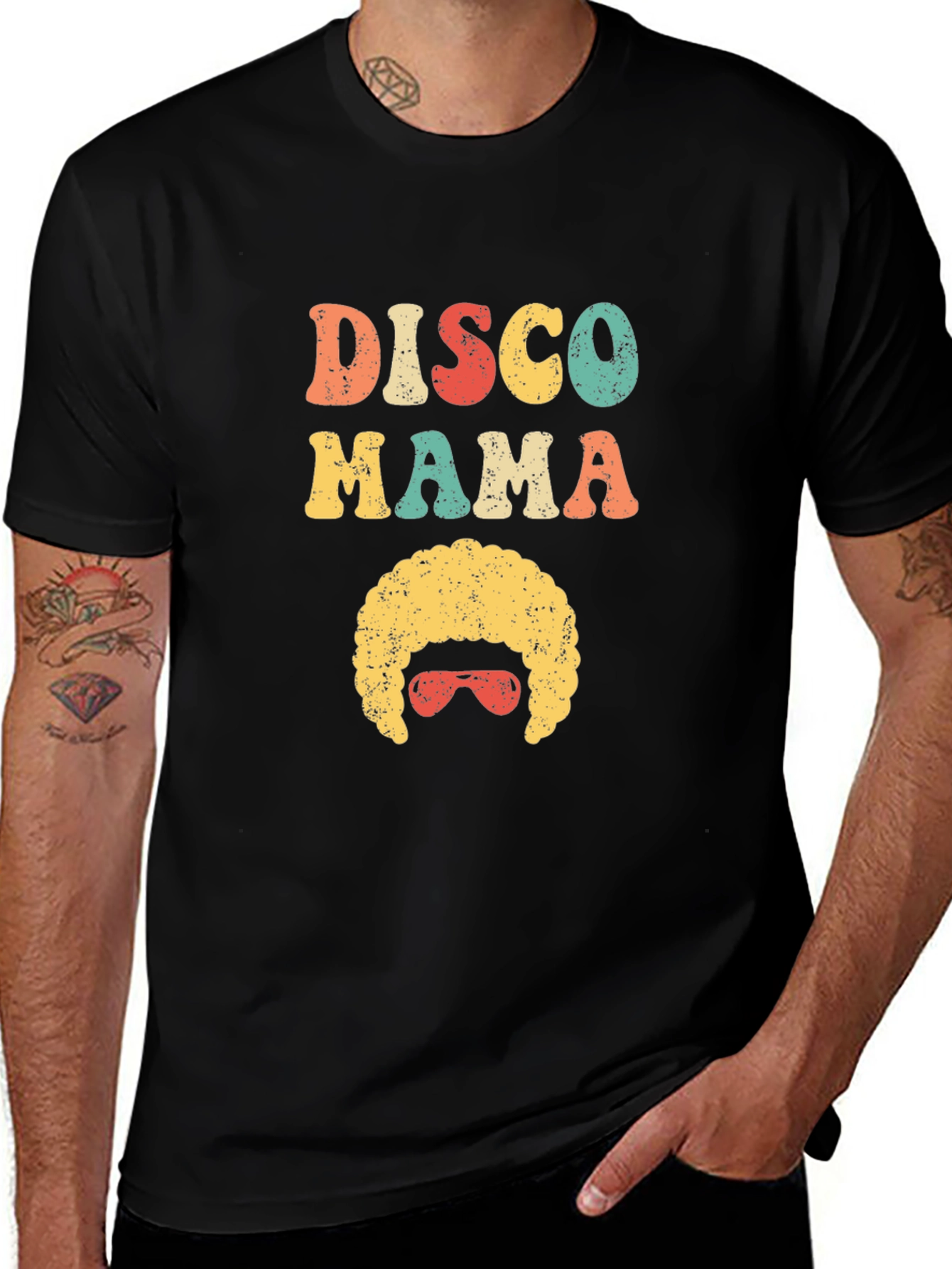 Variant 19 of Retro Disco Mama T-Shirt - Groovy 70s Style!