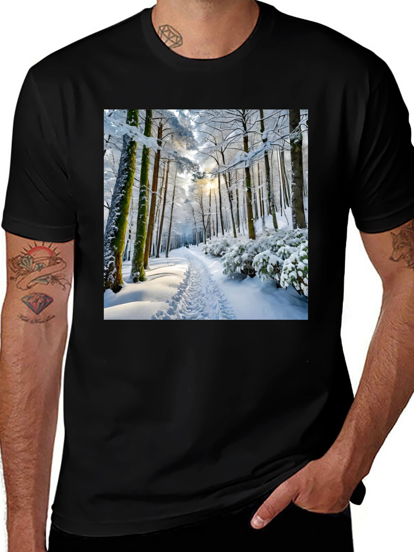 Variant 9 of Winter Forest Scene Graphic Tee