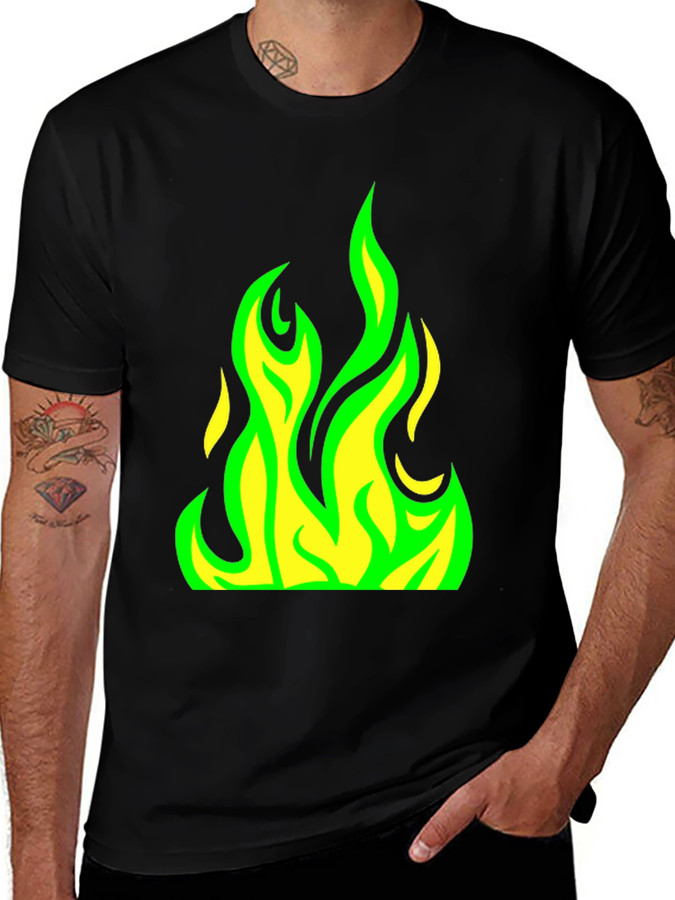 Variant 6 of Flame Graphic T-Shirt - Cool Neon Fire Design