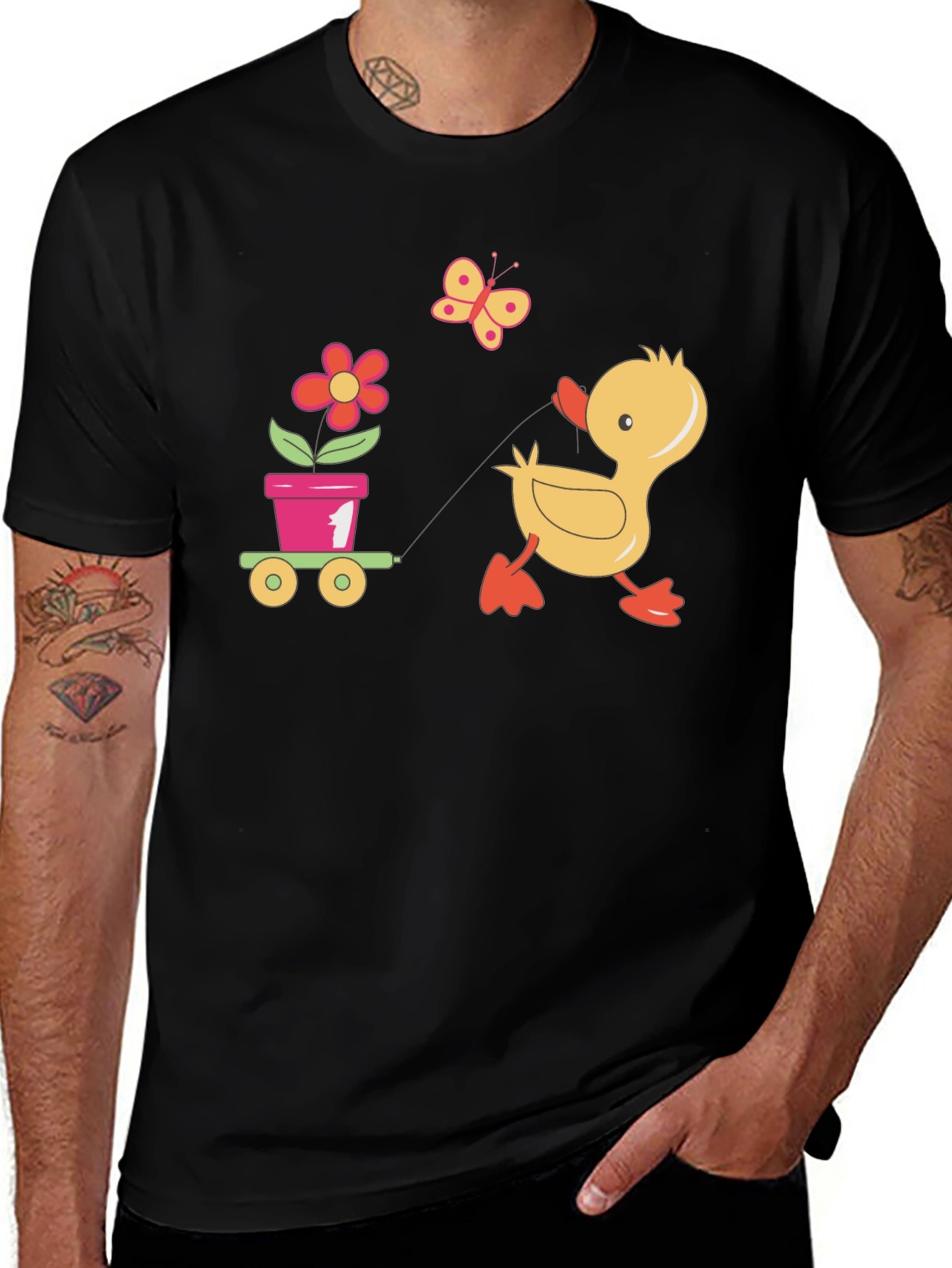 Variant 2 of Cute Duck Pulling Cart T-Shirt