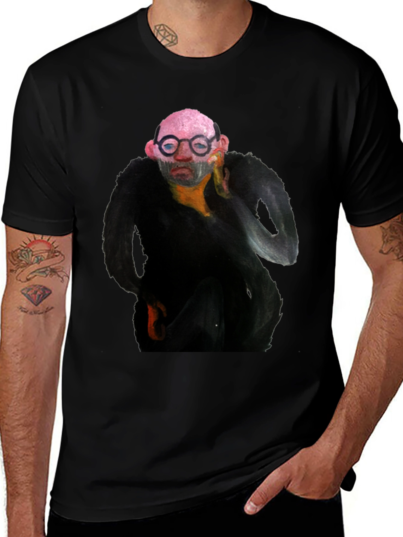 Variant 9 of Abstract Portrait Graphic Black T-Shirt