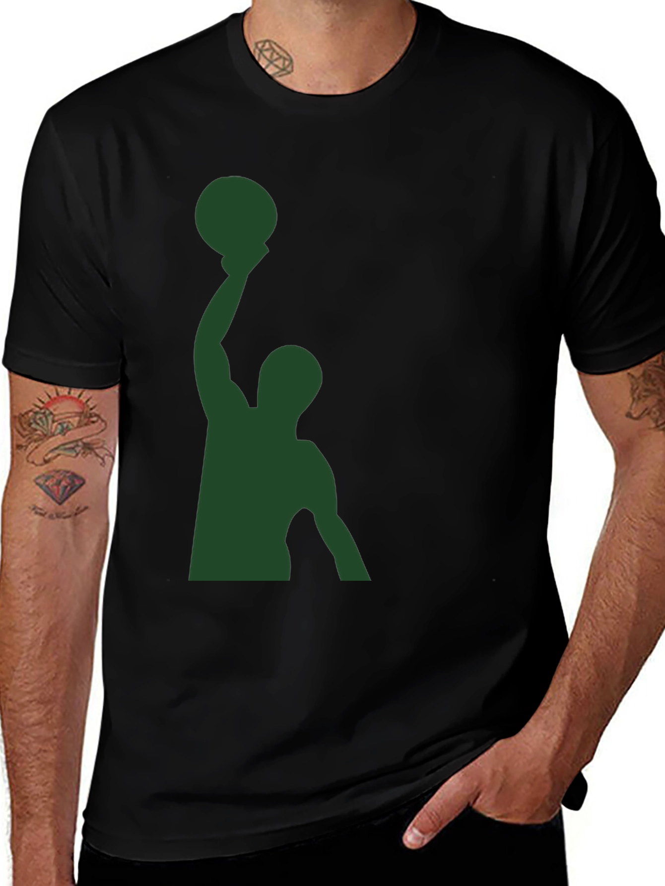 Variant 22 of Basketball Player Silhouette Graphic T-Shirt
