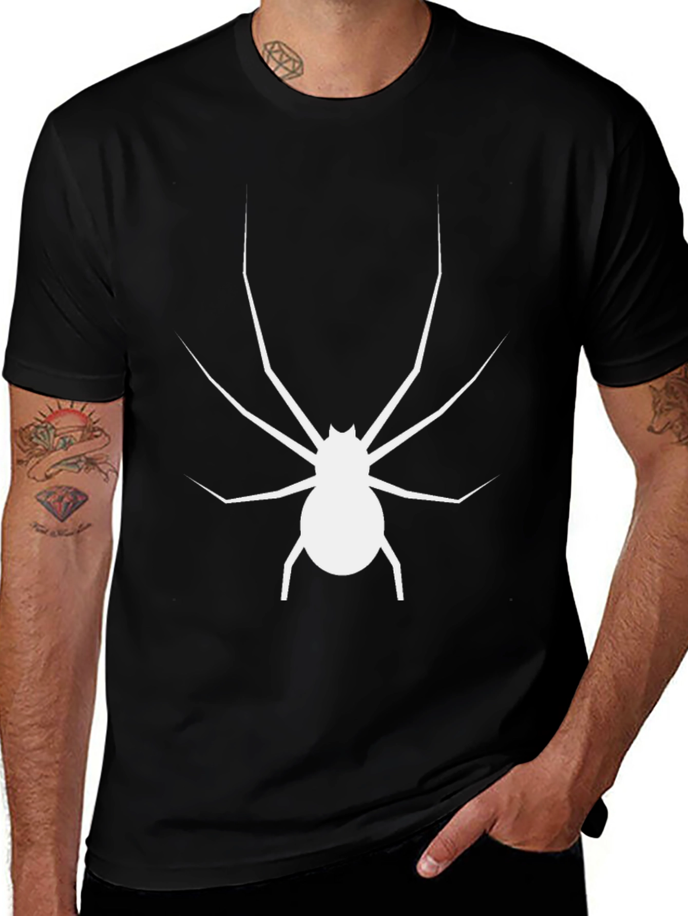 Variant 15 of Spider Graphic Tee - Black Cotton T-Shirt