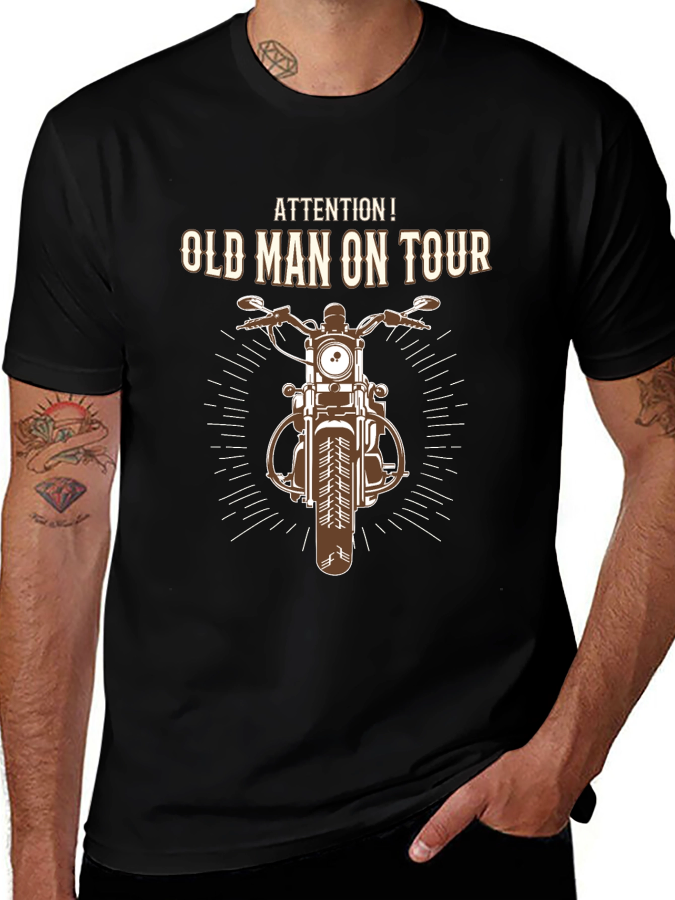 Variant 26 of Old Man On Tour Motorcycle T-Shirt