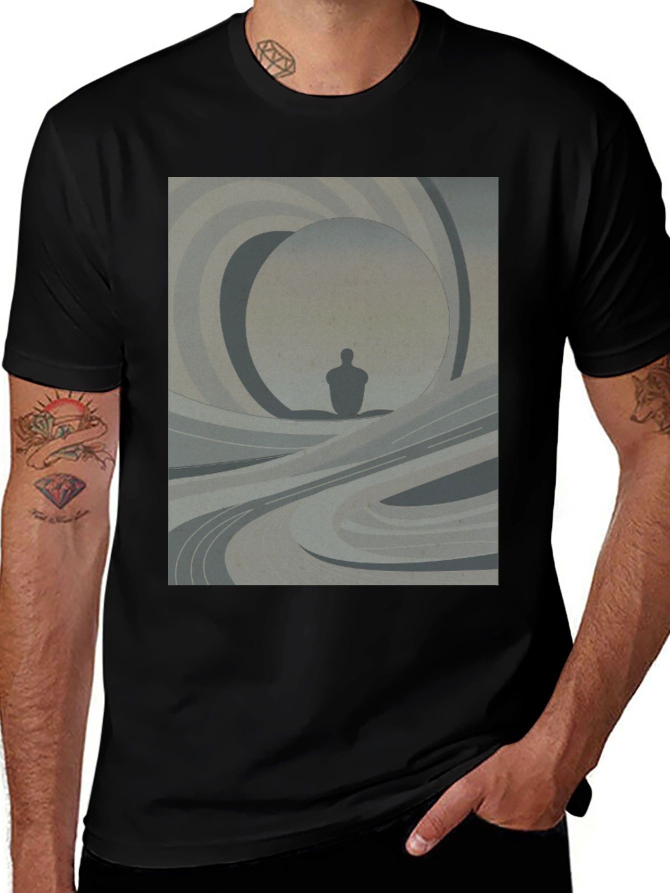 Variant 19 of Abstract Silhouette Graphic Tee - Modern Art Shirt