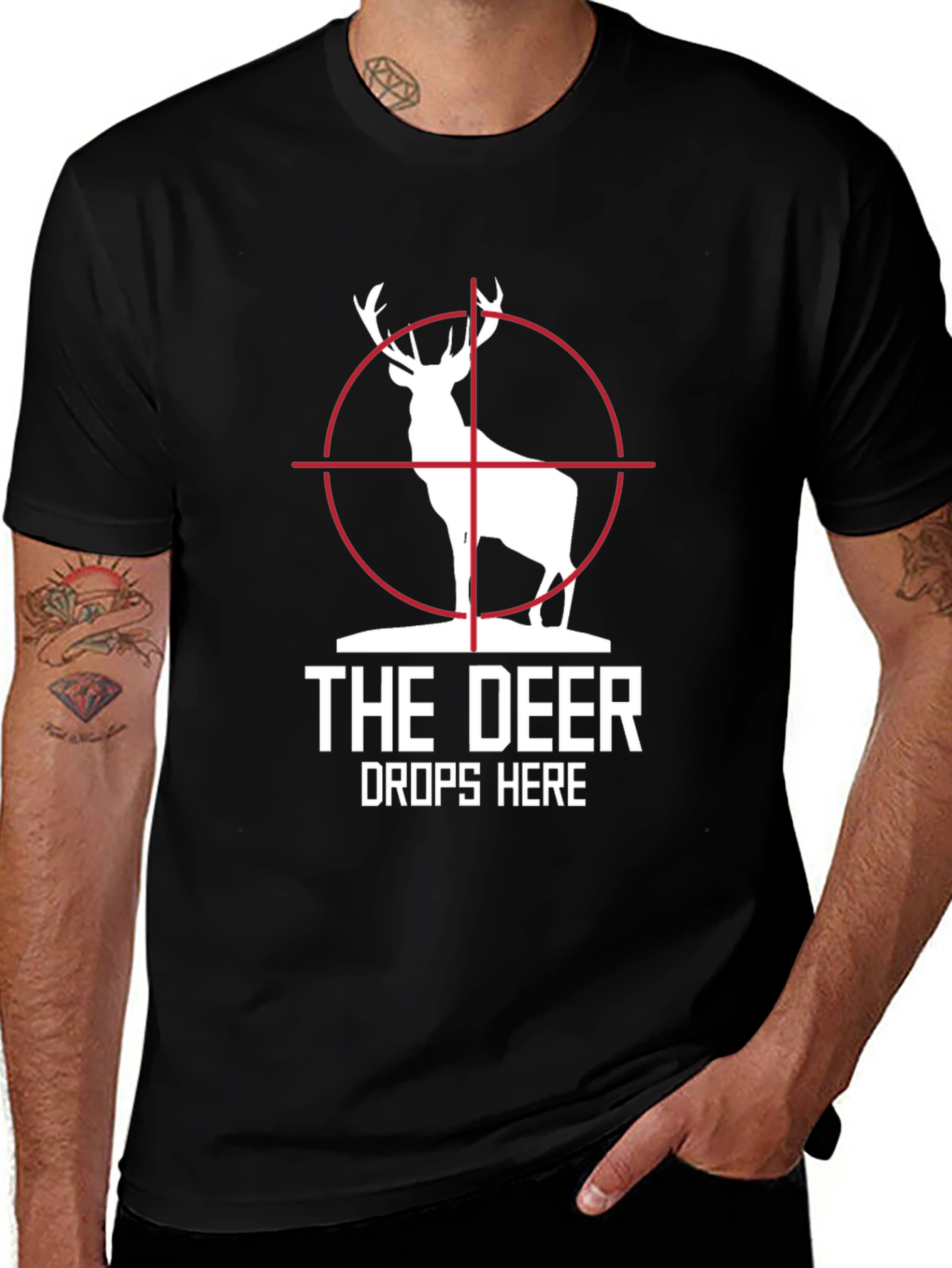 Variant 29 of The Deer Drops Here Graphic Tee