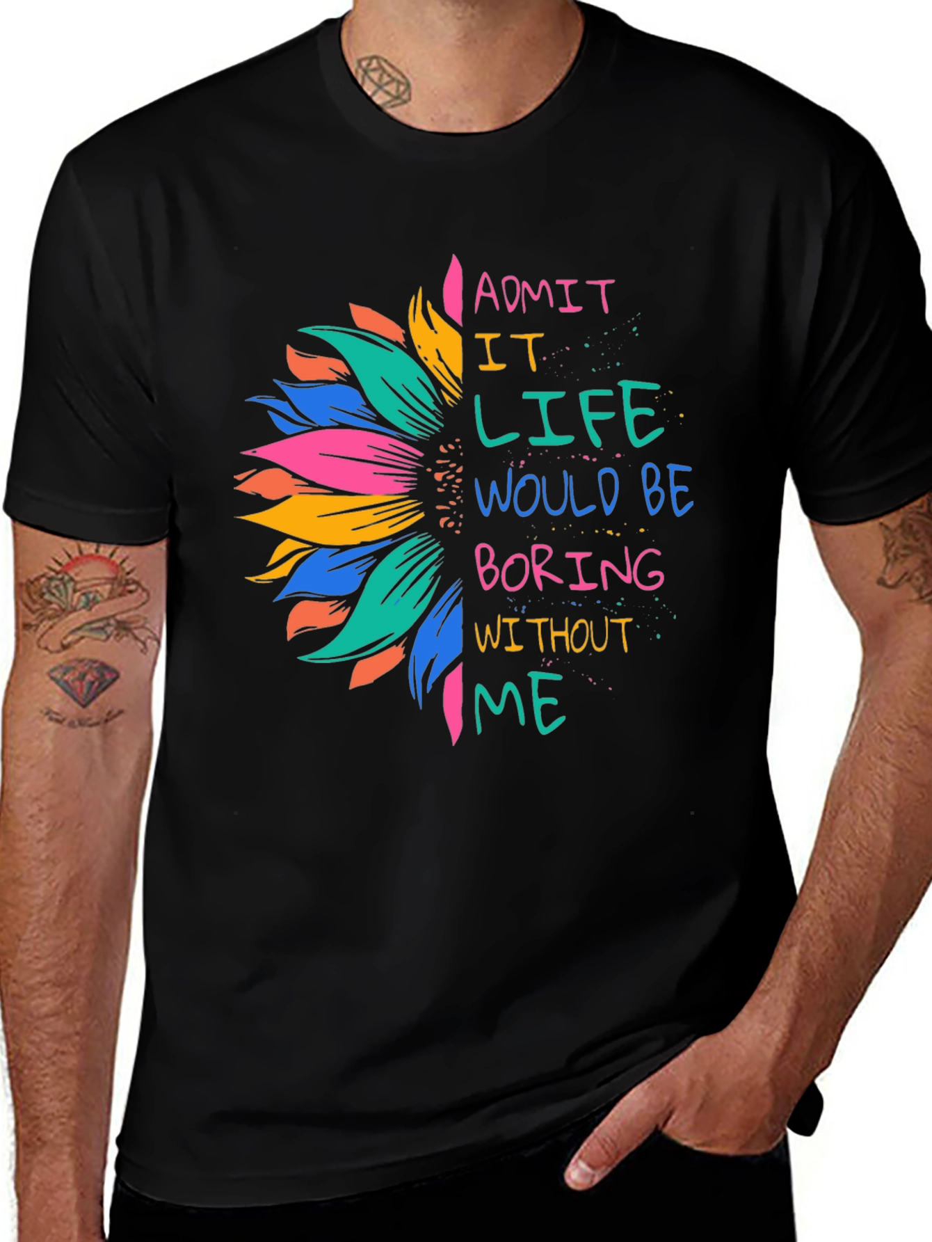 Variant 14 of Sunflower Graphic Tee - Admit It Life Would Be Boring