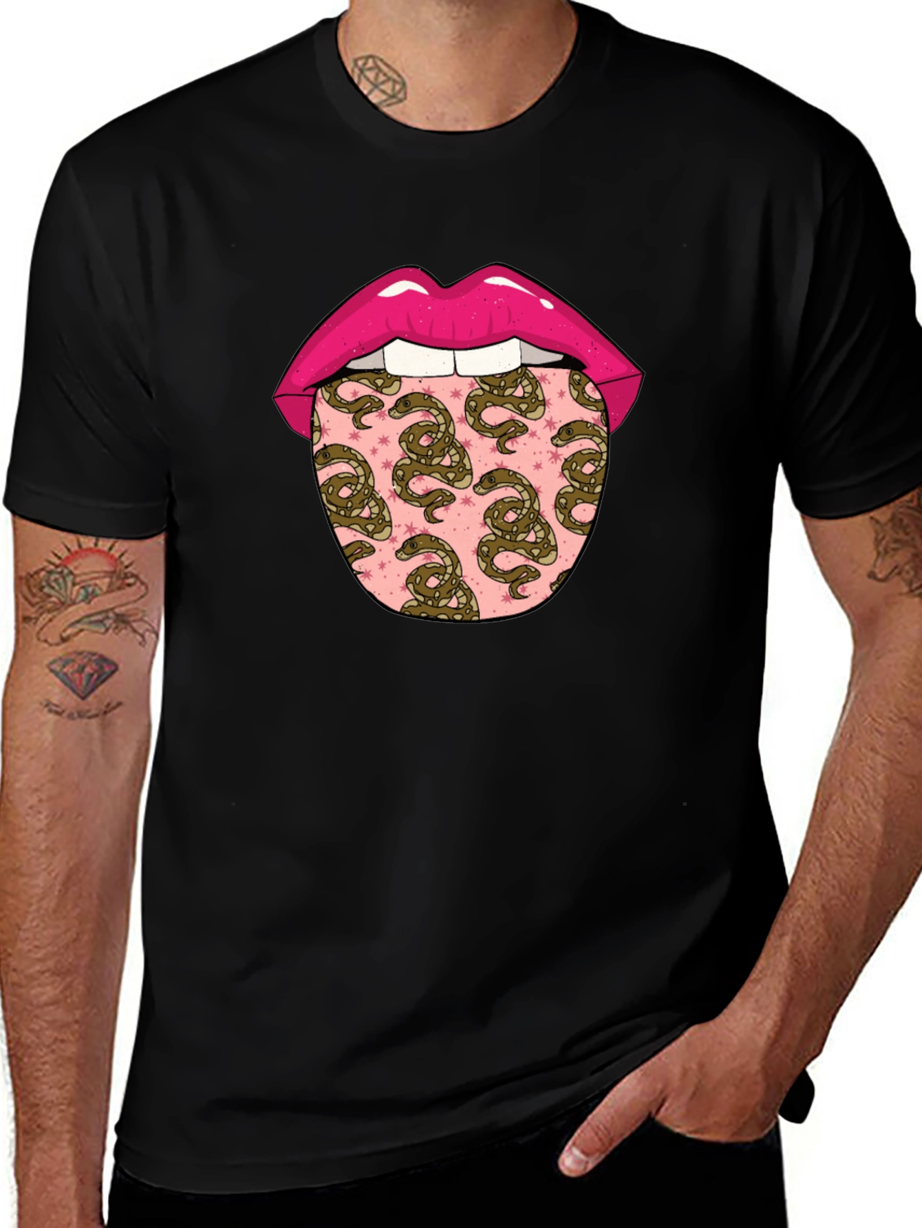 Black Snakes Tongue Graphic Tee main image