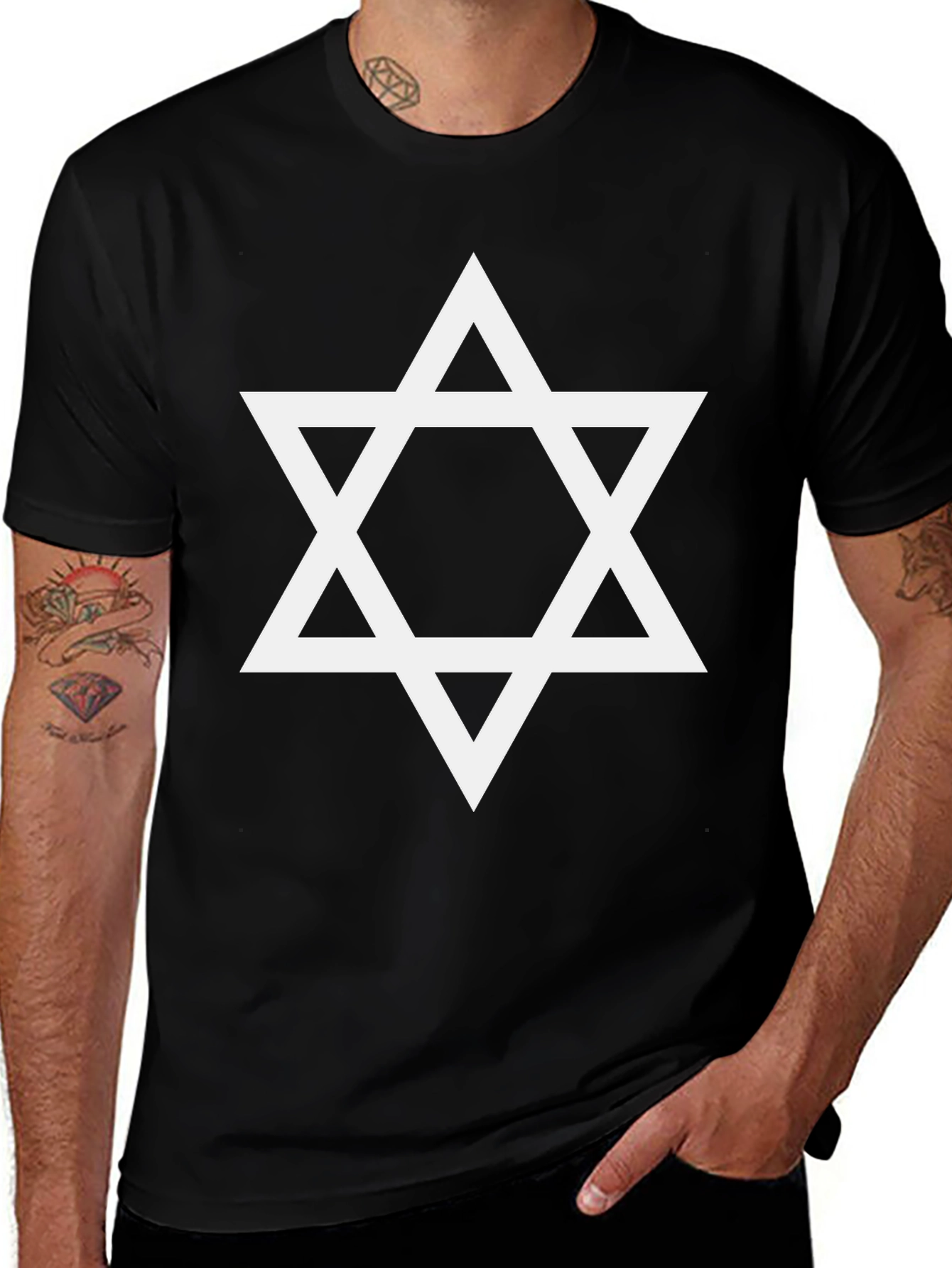 Star of David T-Shirt - Classic Black Tee