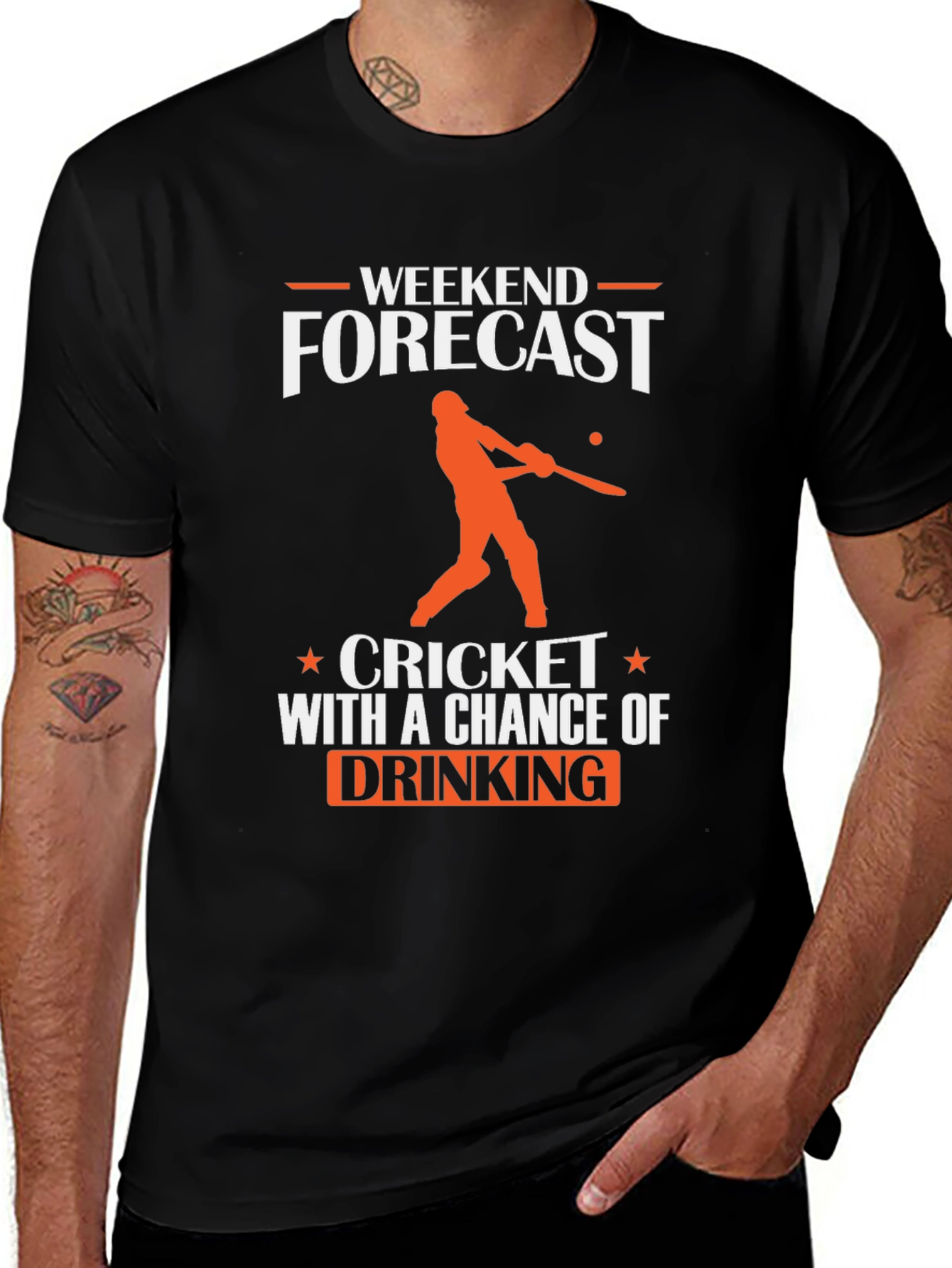 Variant 15 of Weekend Cricket & Drinking Forecast T-Shirt