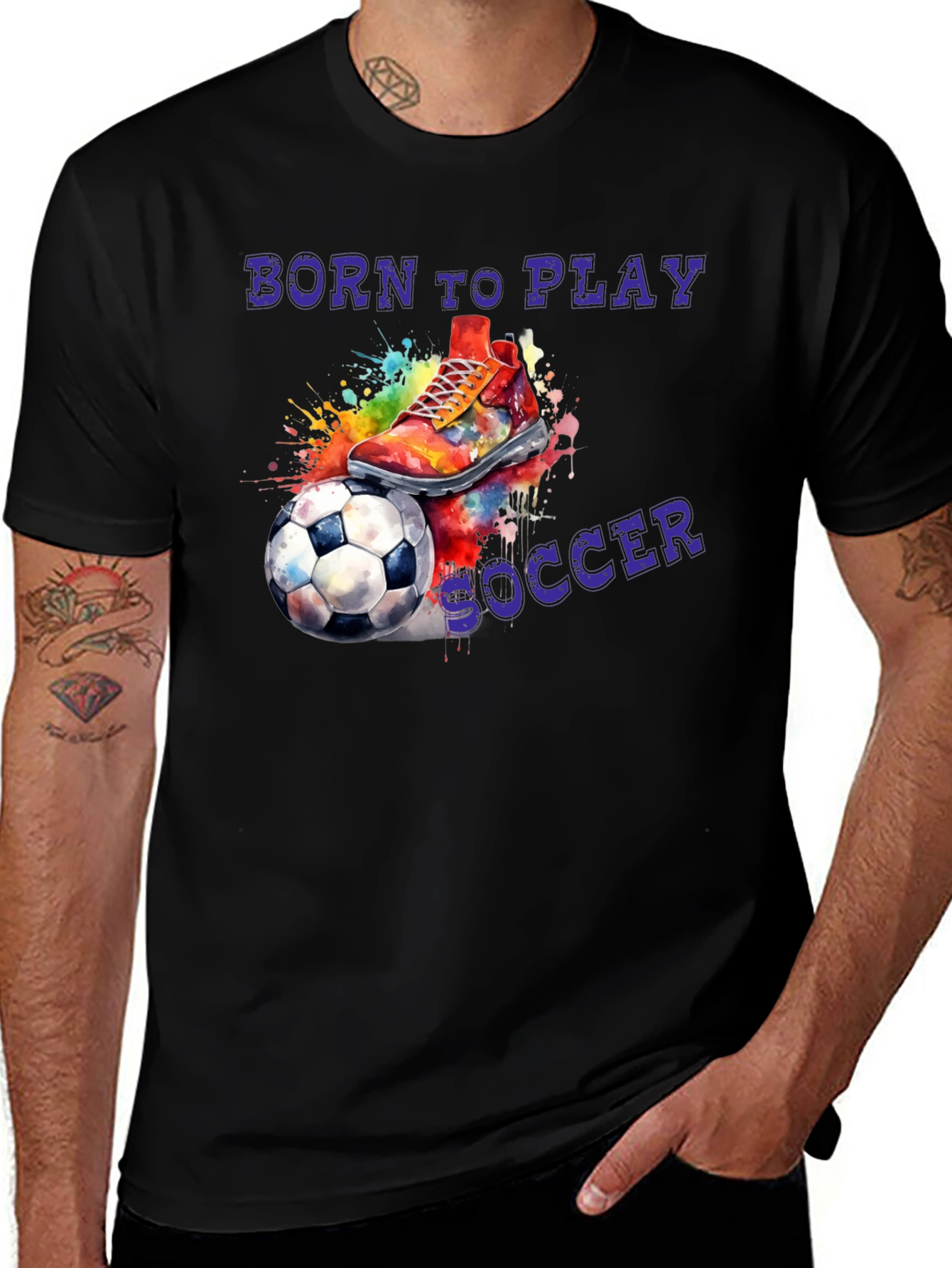 Variant 13 of Born To Play Soccer Graphic T-Shirt