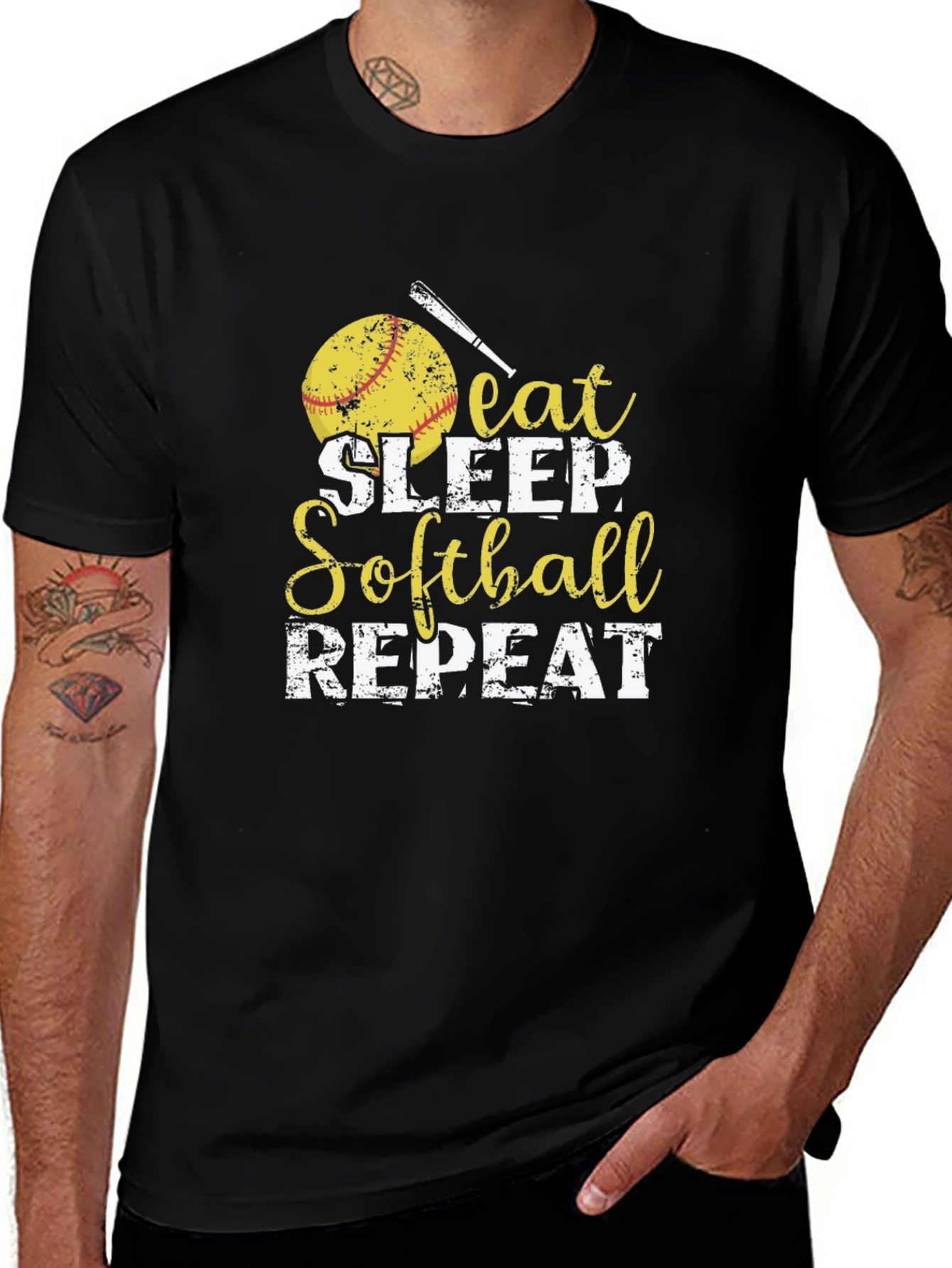 Variant 22 of Eat Sleep Softball Repeat T-Shirt