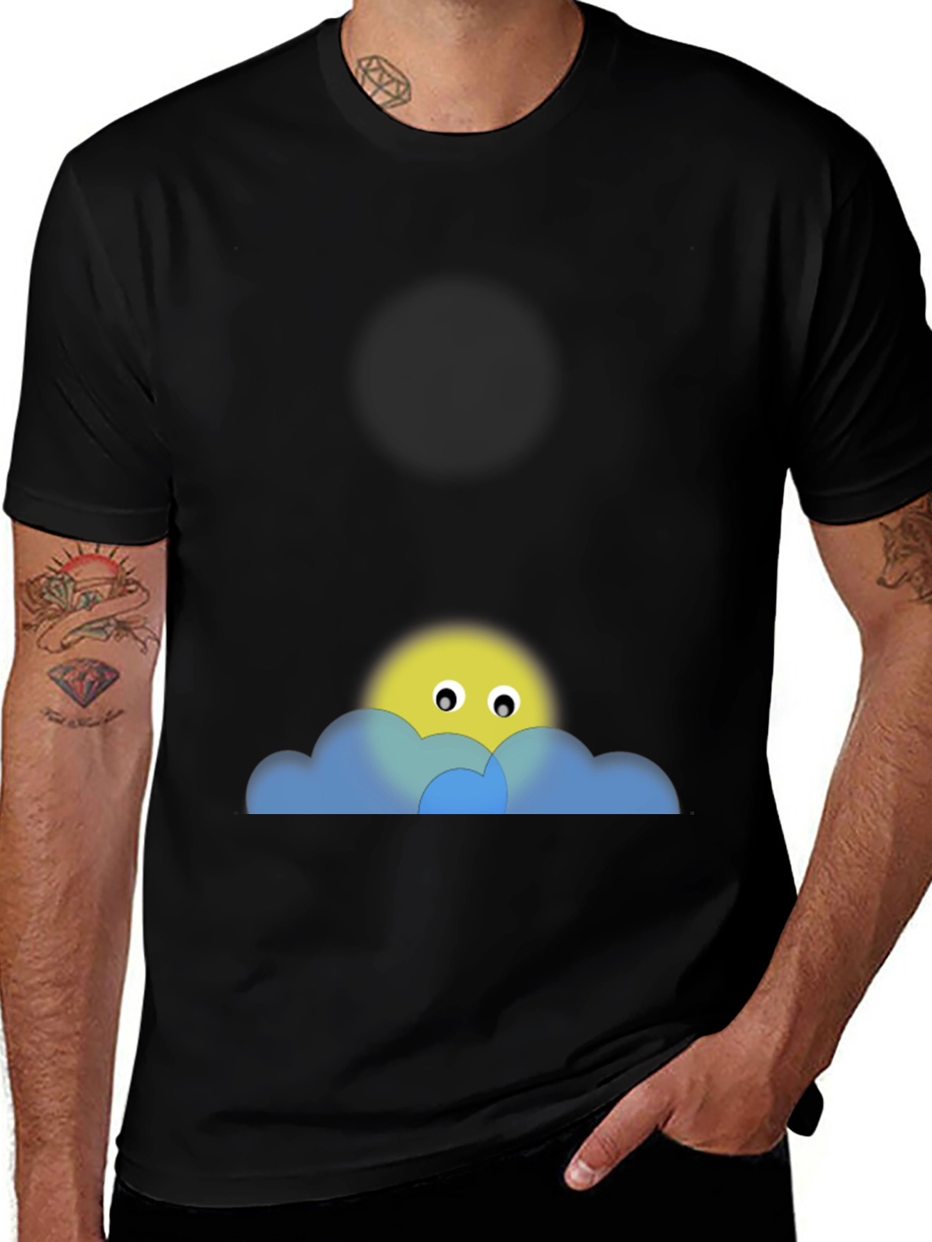 Variant 4 of Cartoon Cloud Sun Peek T-Shirt