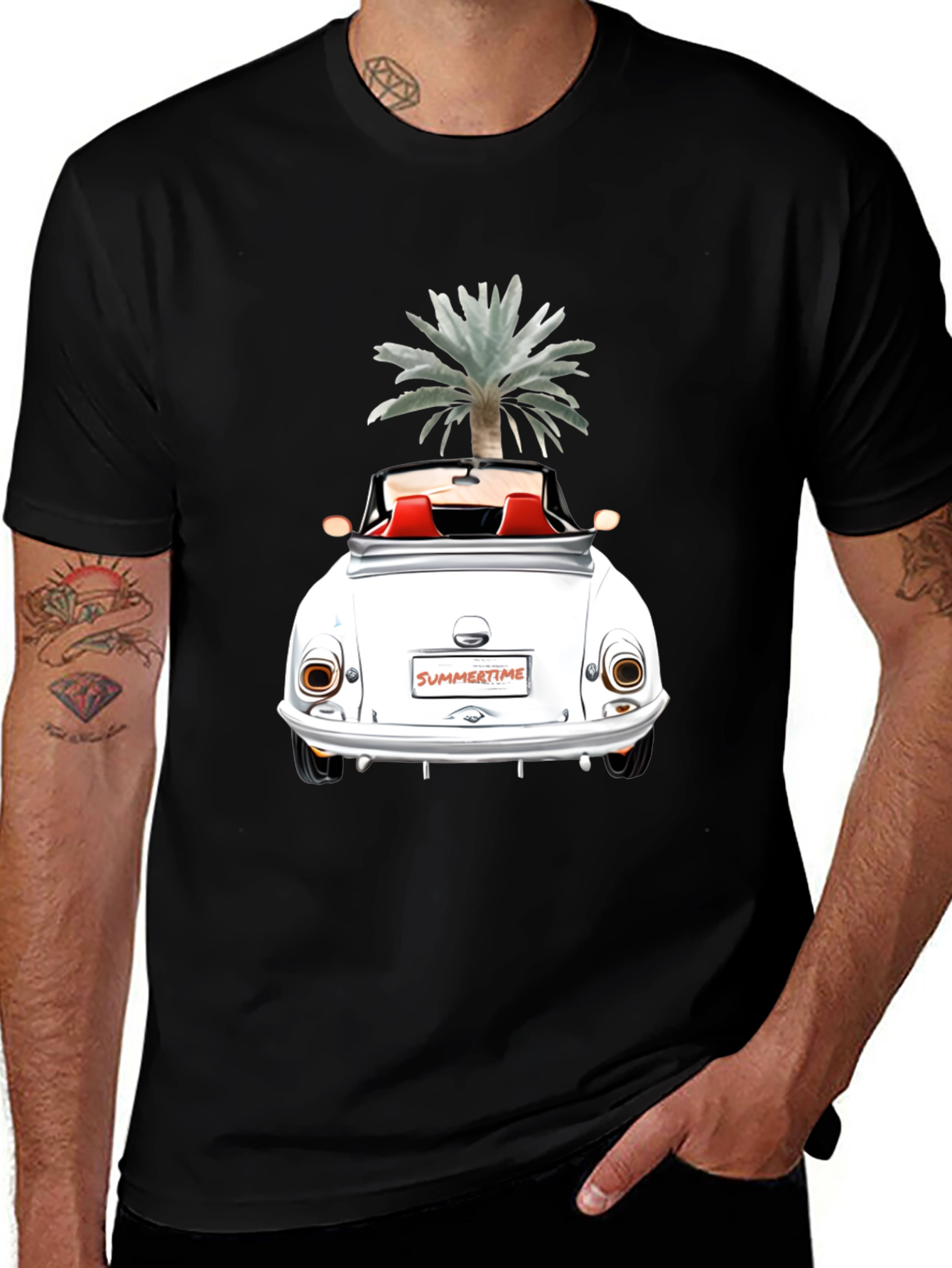 Variant 20 of Summertime Palm Tree Car Graphic T-Shirt