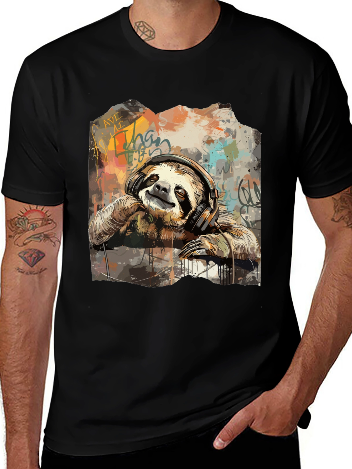 Variant 26 of Chill Sloth Graphic Tee - Relaxed Style