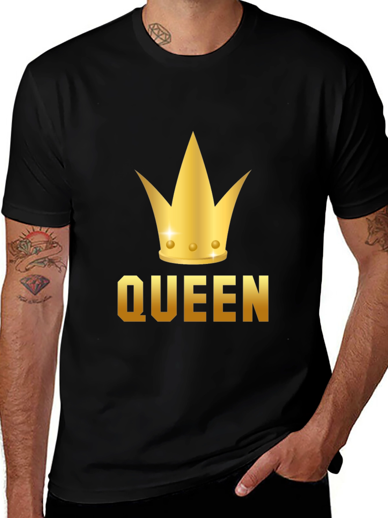 Variant 25 of Queen Crown Graphic Tee - Black Cotton T-Shirt