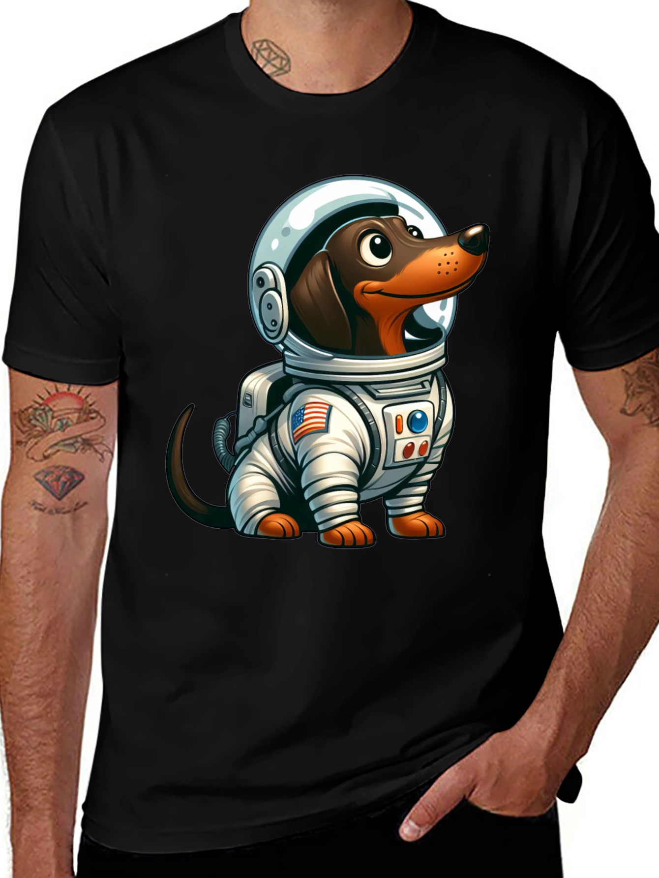 Dachshund Astronaut T-Shirt - Space Dog Tee