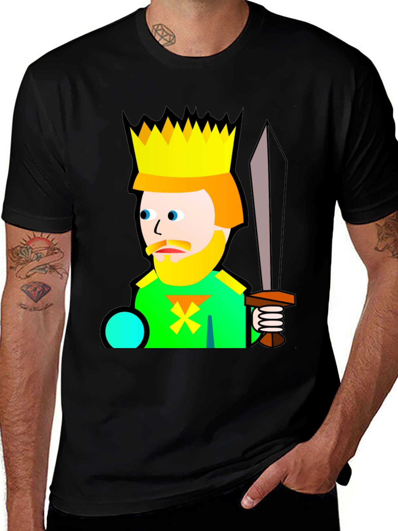 Variant 8 of Cartoon King Graphic T-Shirt - Black