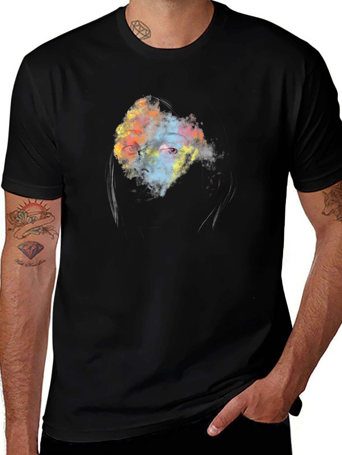 Variant 20 of Abstract Eye Graphic Black T-Shirt