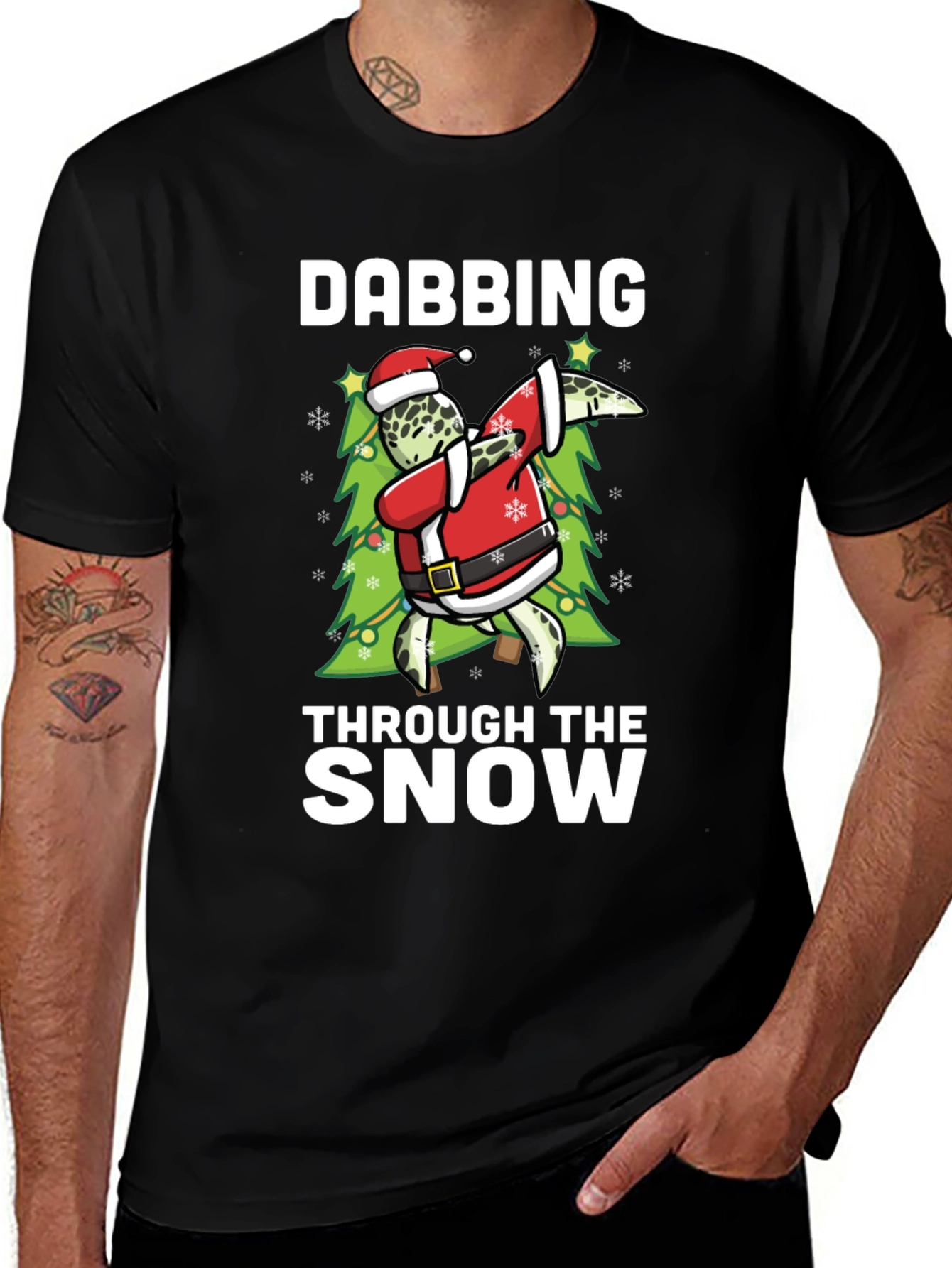 Variant 16 of Dabbing Turtle Christmas T-Shirt